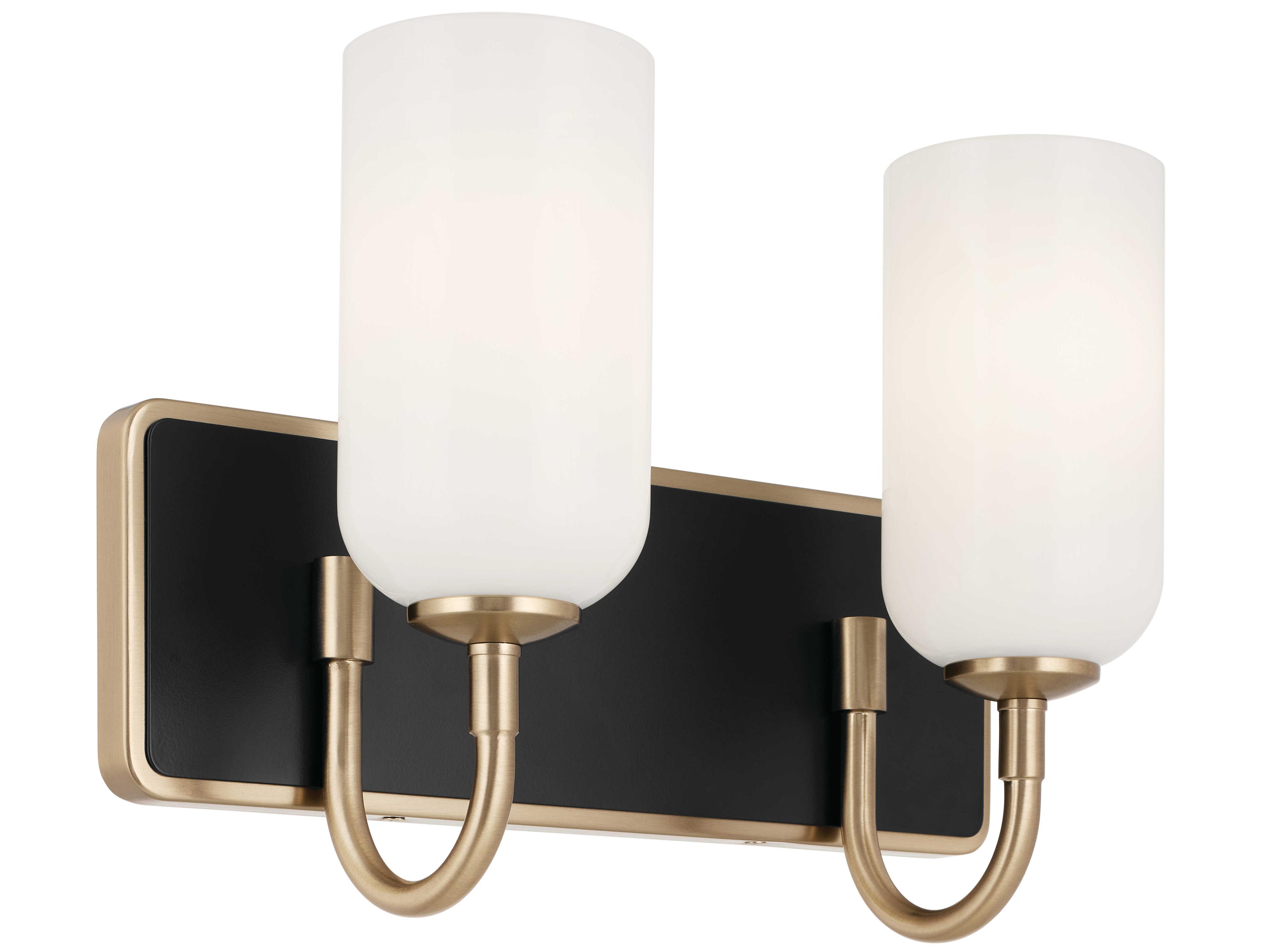 Kichler Solia 2-Light Champagne Bronze Glass Vanity Light