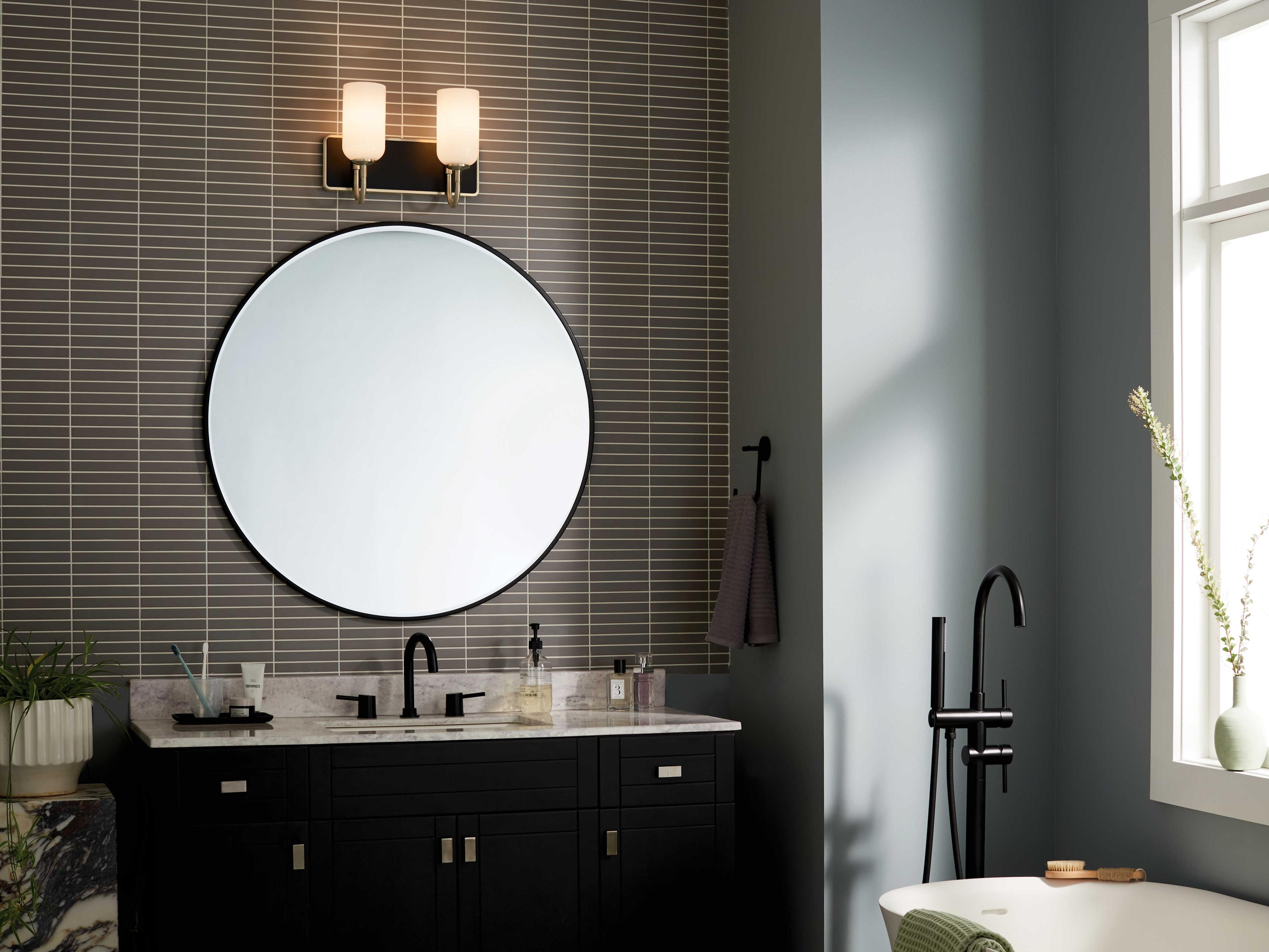 Kichler Solia 2-Light Champagne Bronze Glass Vanity Light