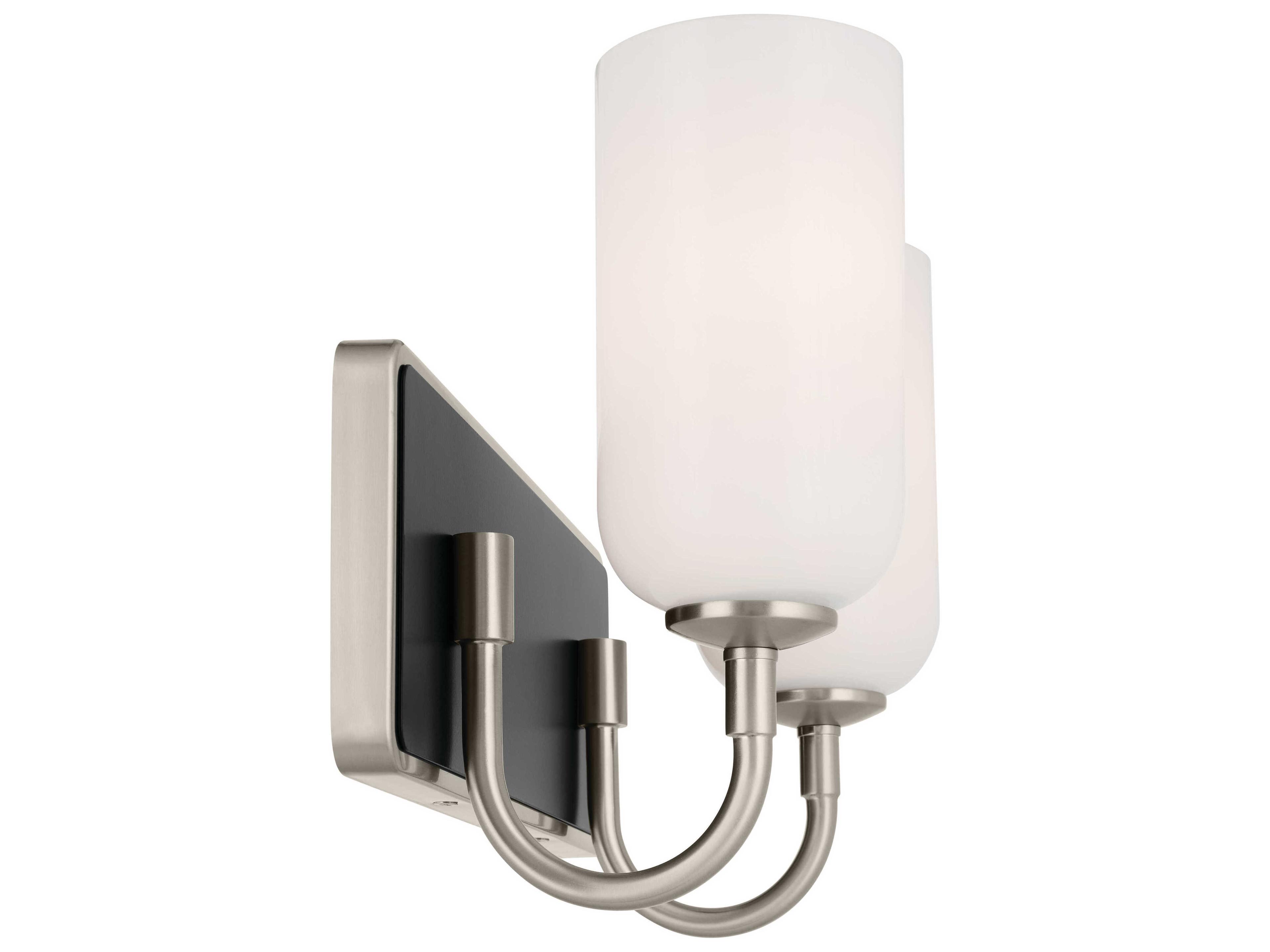 Kichler Solia 2-Light Brushed Nickel Glass Vanity Light