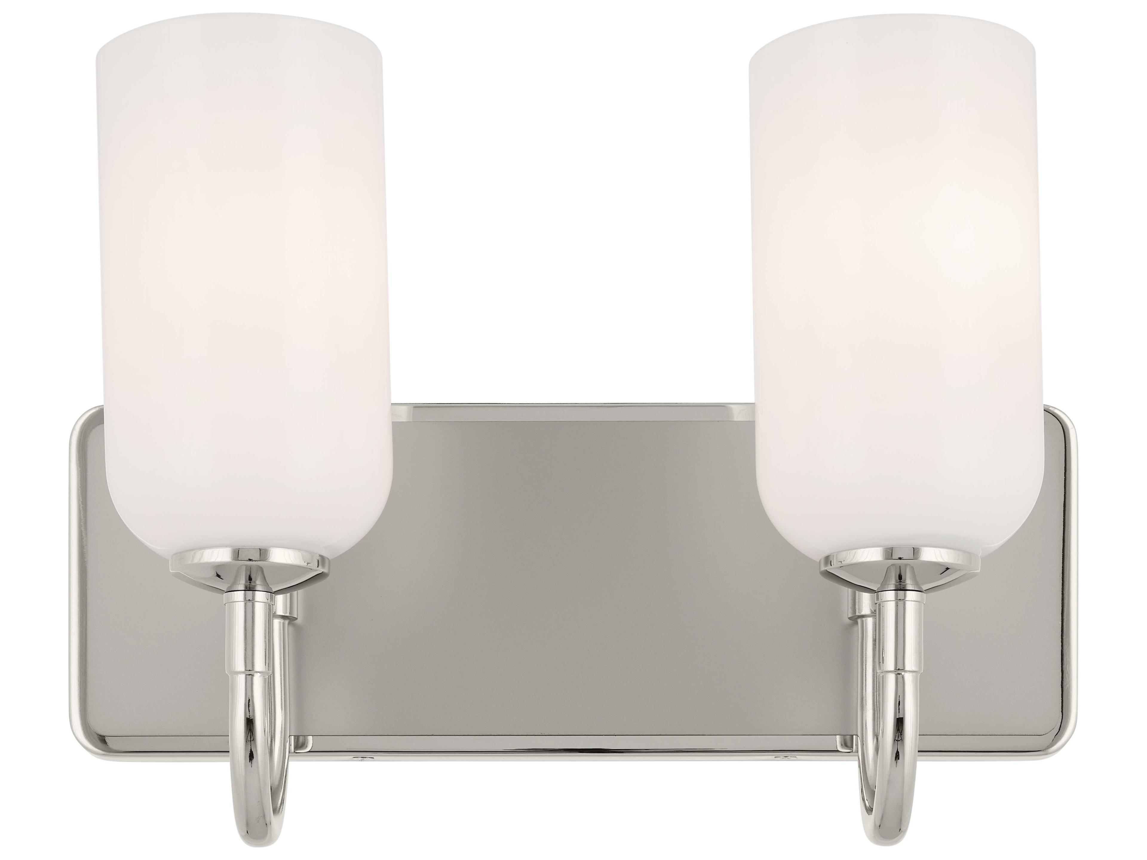 Kichler Solia 2-Light Polished Nickel Glass Vanity Light