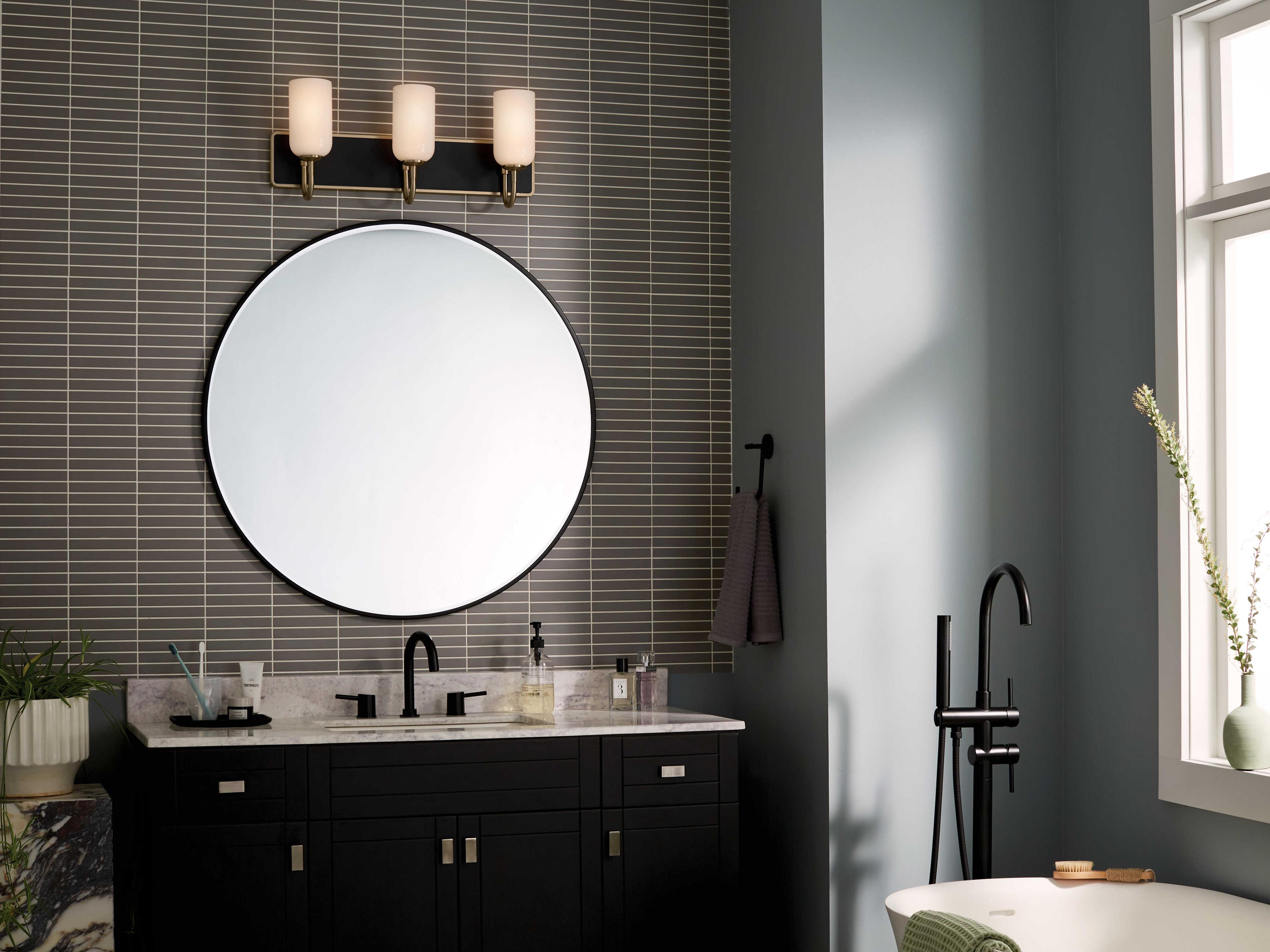 Kichler Solia 3-Light Champagne Bronze Glass Vanity Light