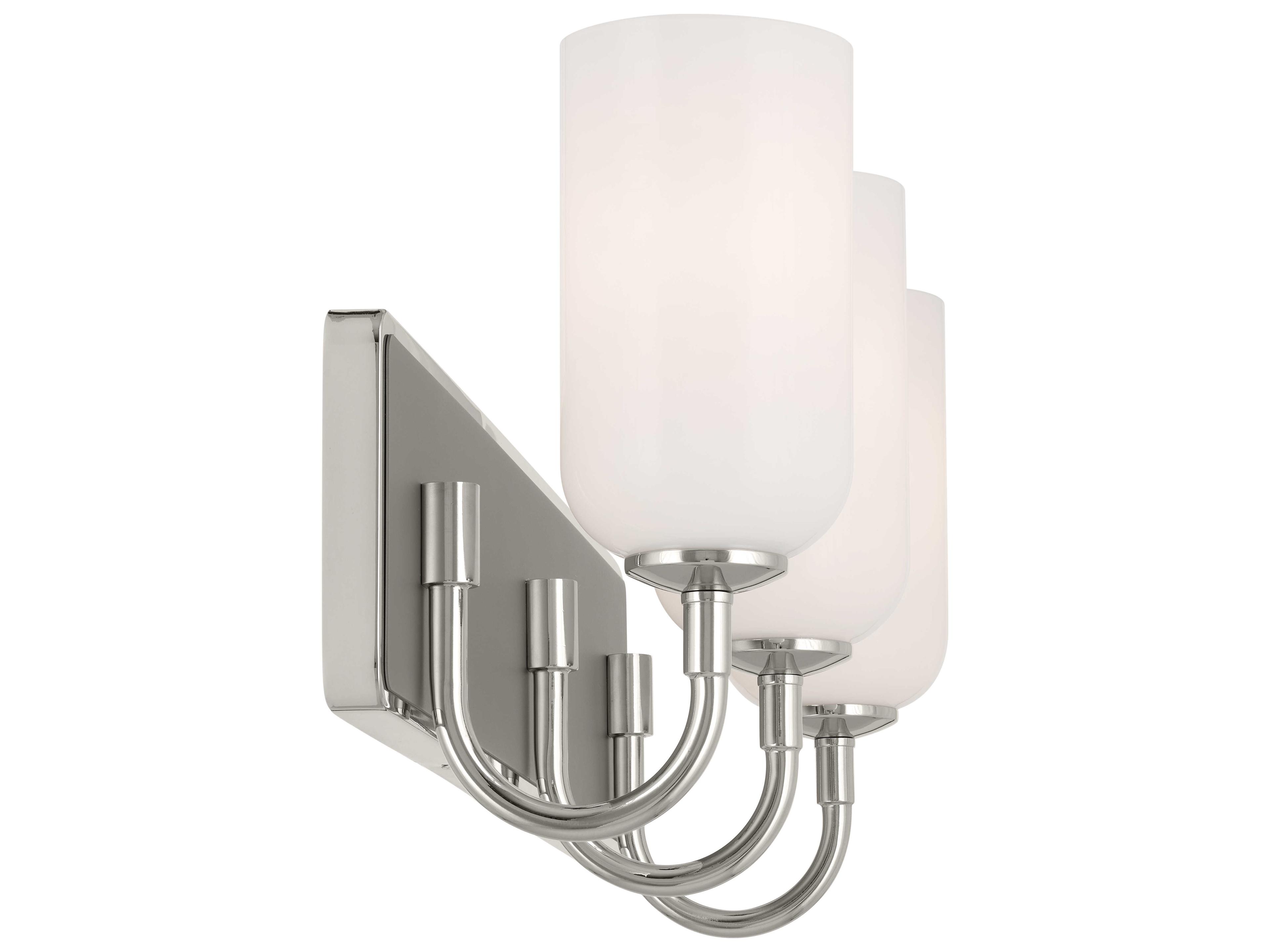 Kichler Solia 3-Light Polished Nickel Glass Vanity Light