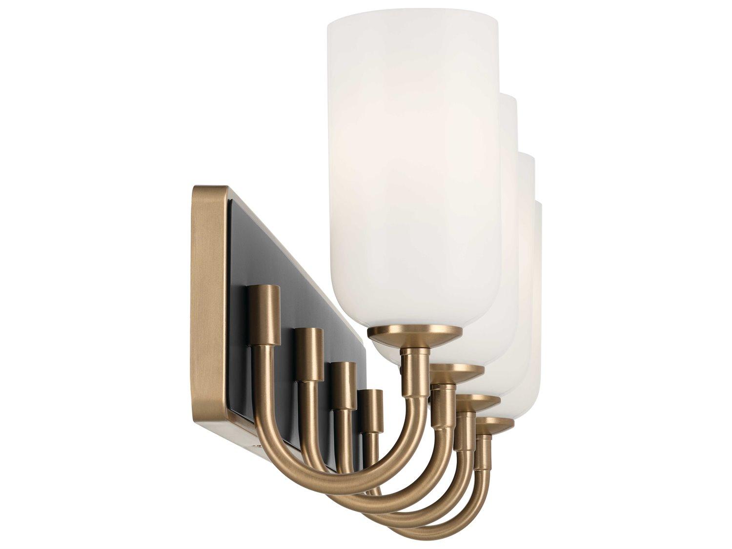 Kichler Solia 4-Light Champagne Bronze Glass Vanity Light