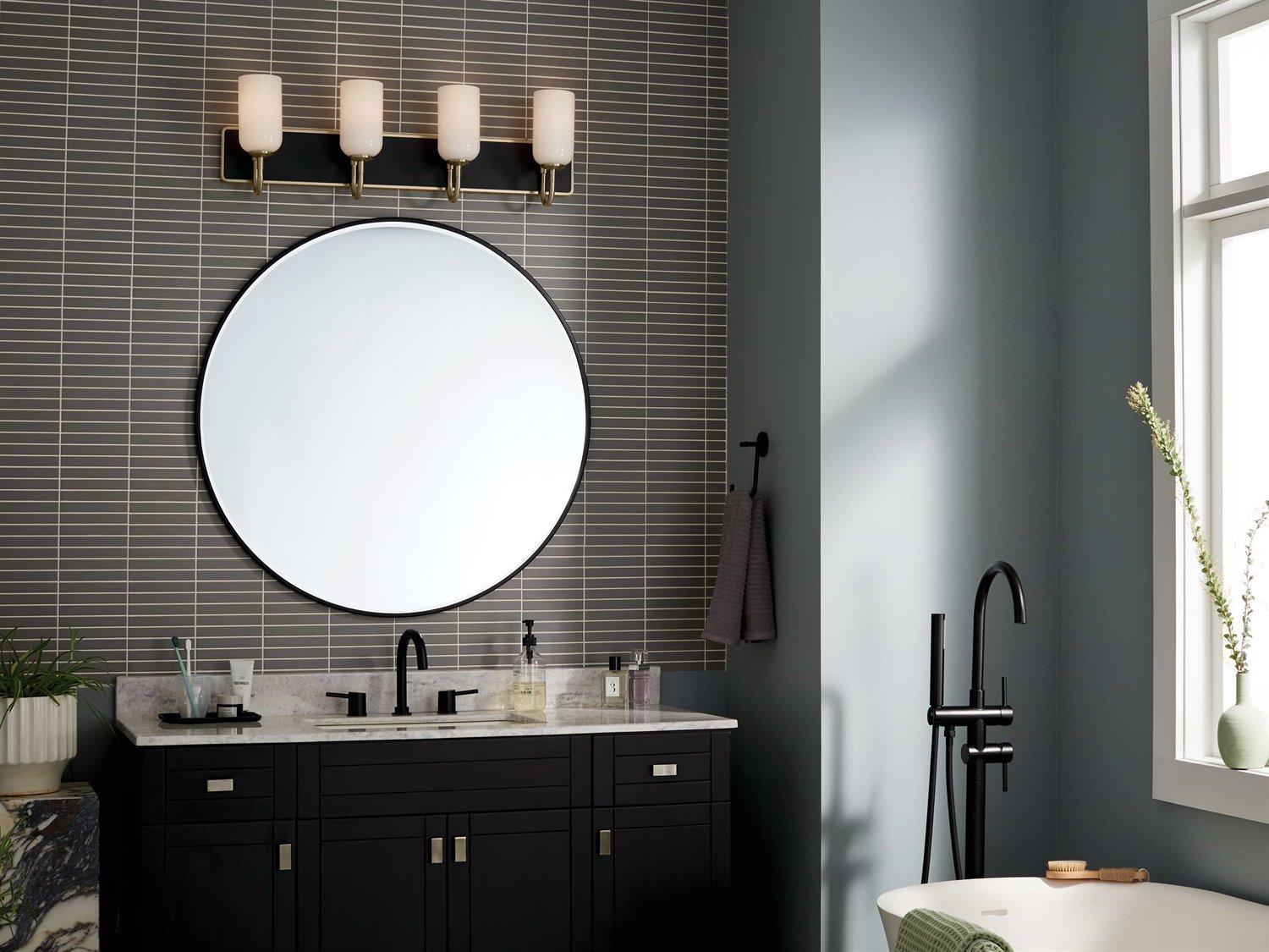 Kichler Solia 4-Light Champagne Bronze Glass Vanity Light