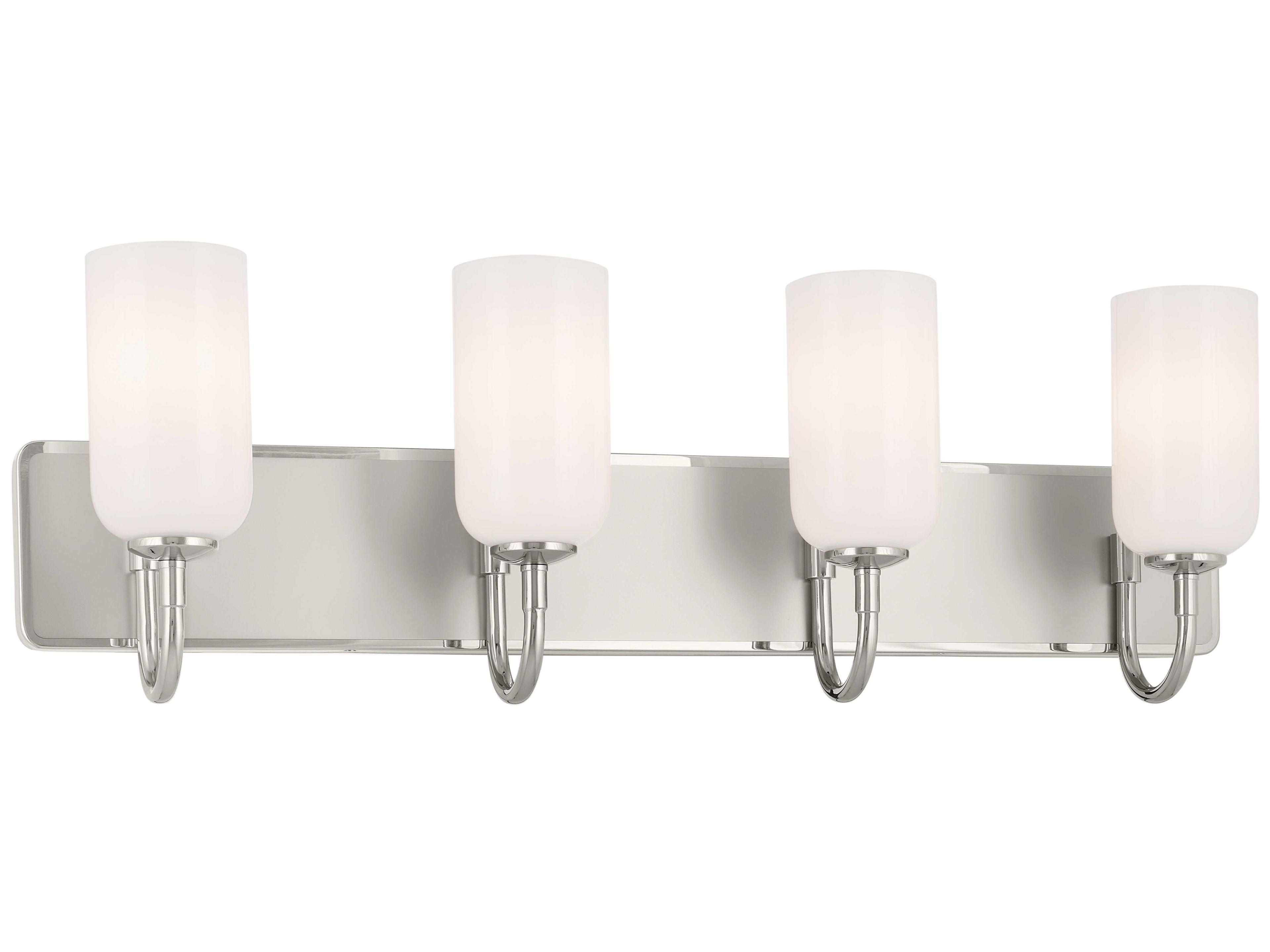 Kichler Solia 4-Light Polished Nickel Glass Vanity Light