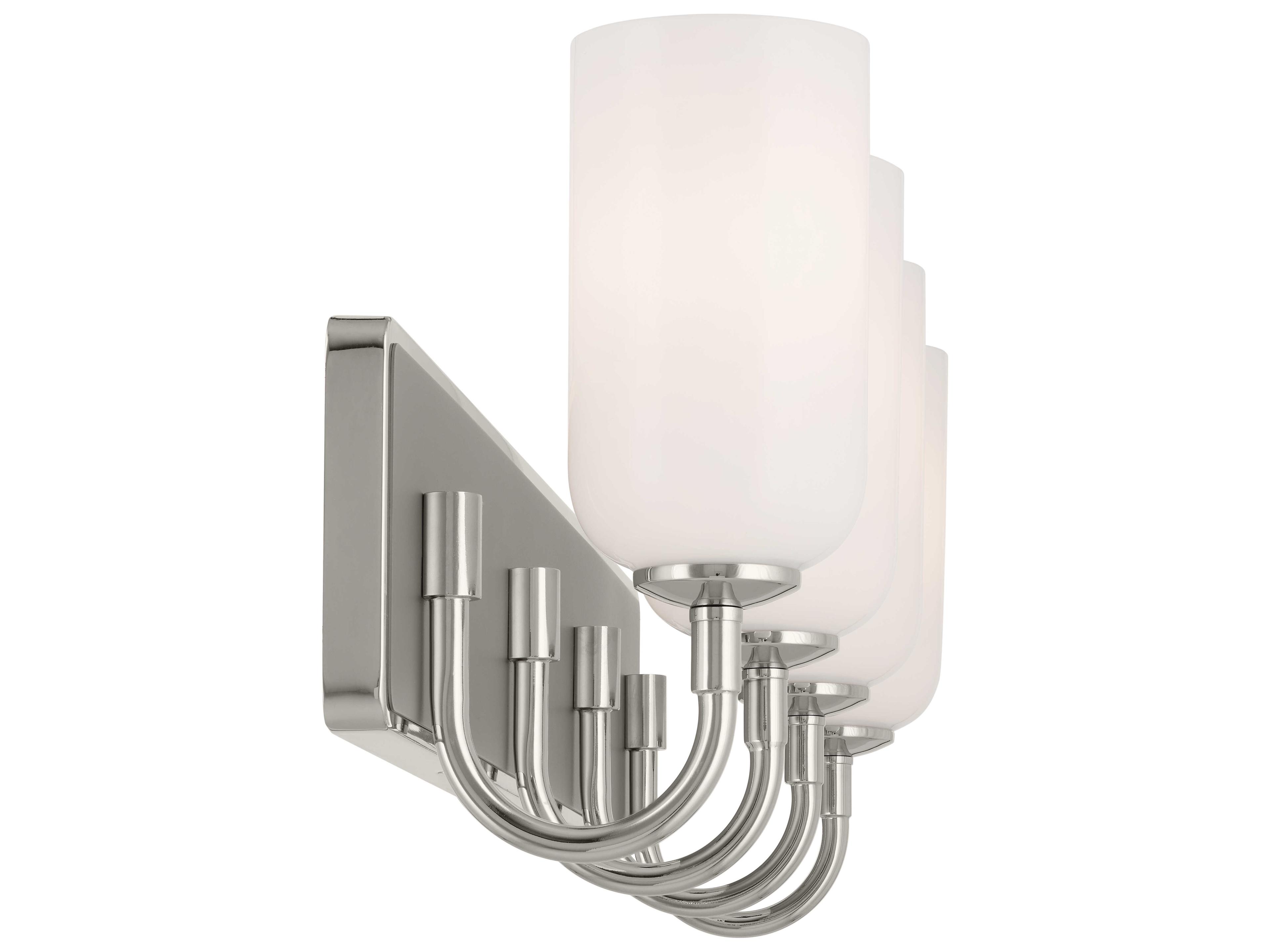 Kichler Solia 4-Light Polished Nickel Glass Vanity Light