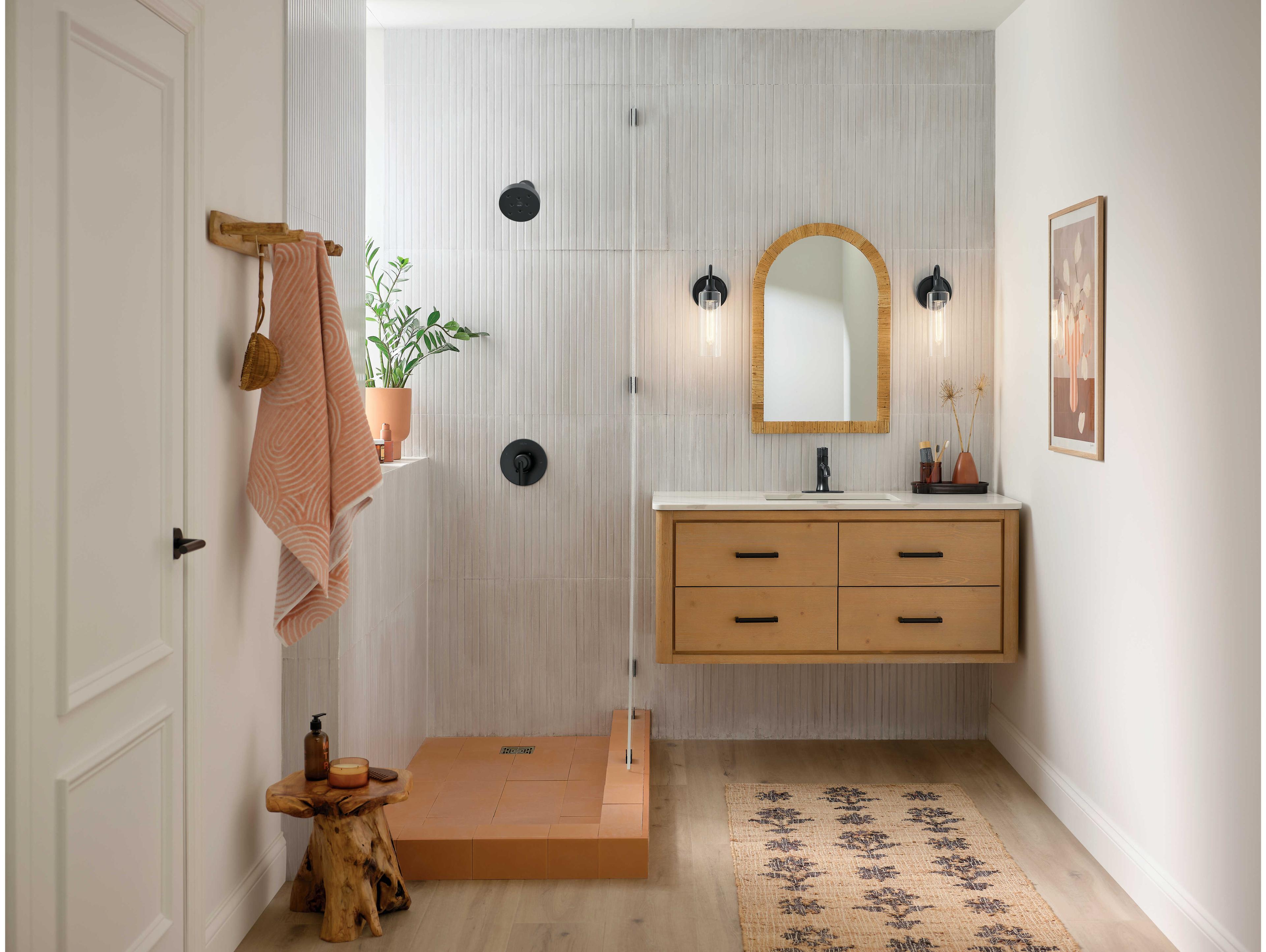 Kichler Kavi 1-Light Black Wall Sconce