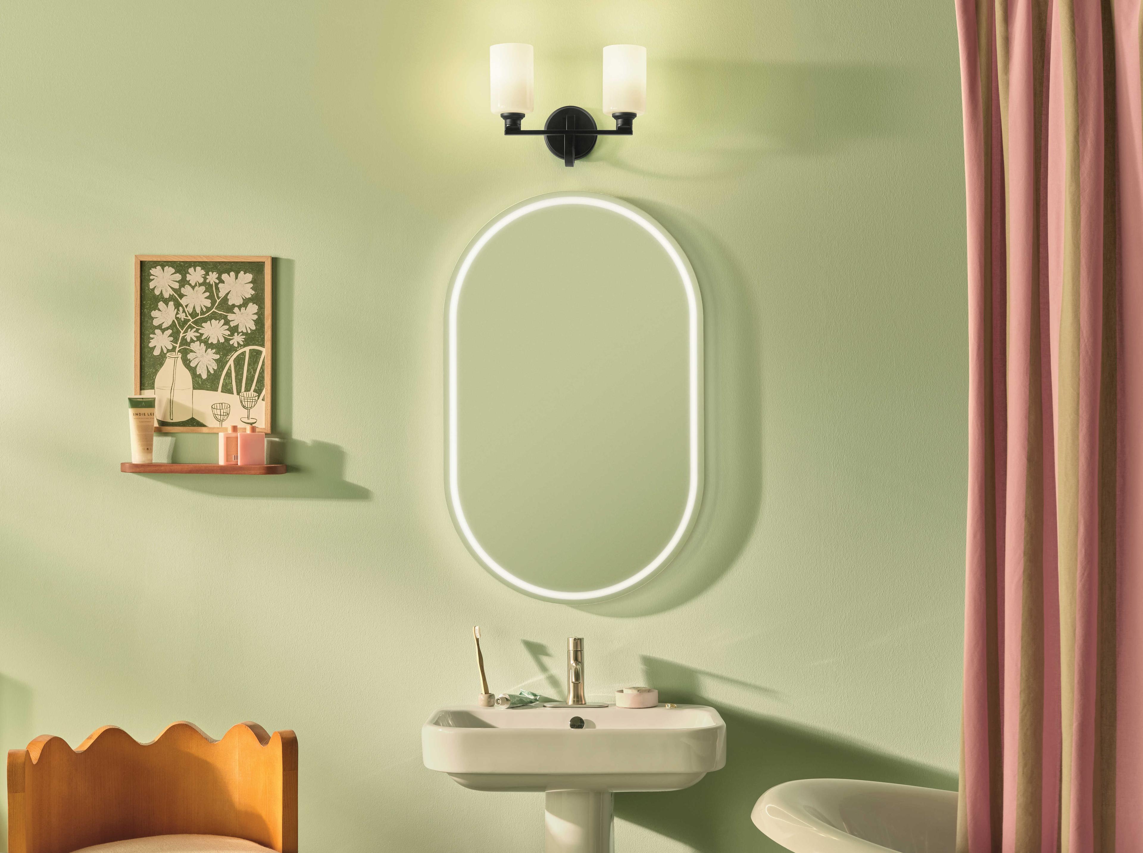 Kichler Gioe 2-Light Black Vanity Light