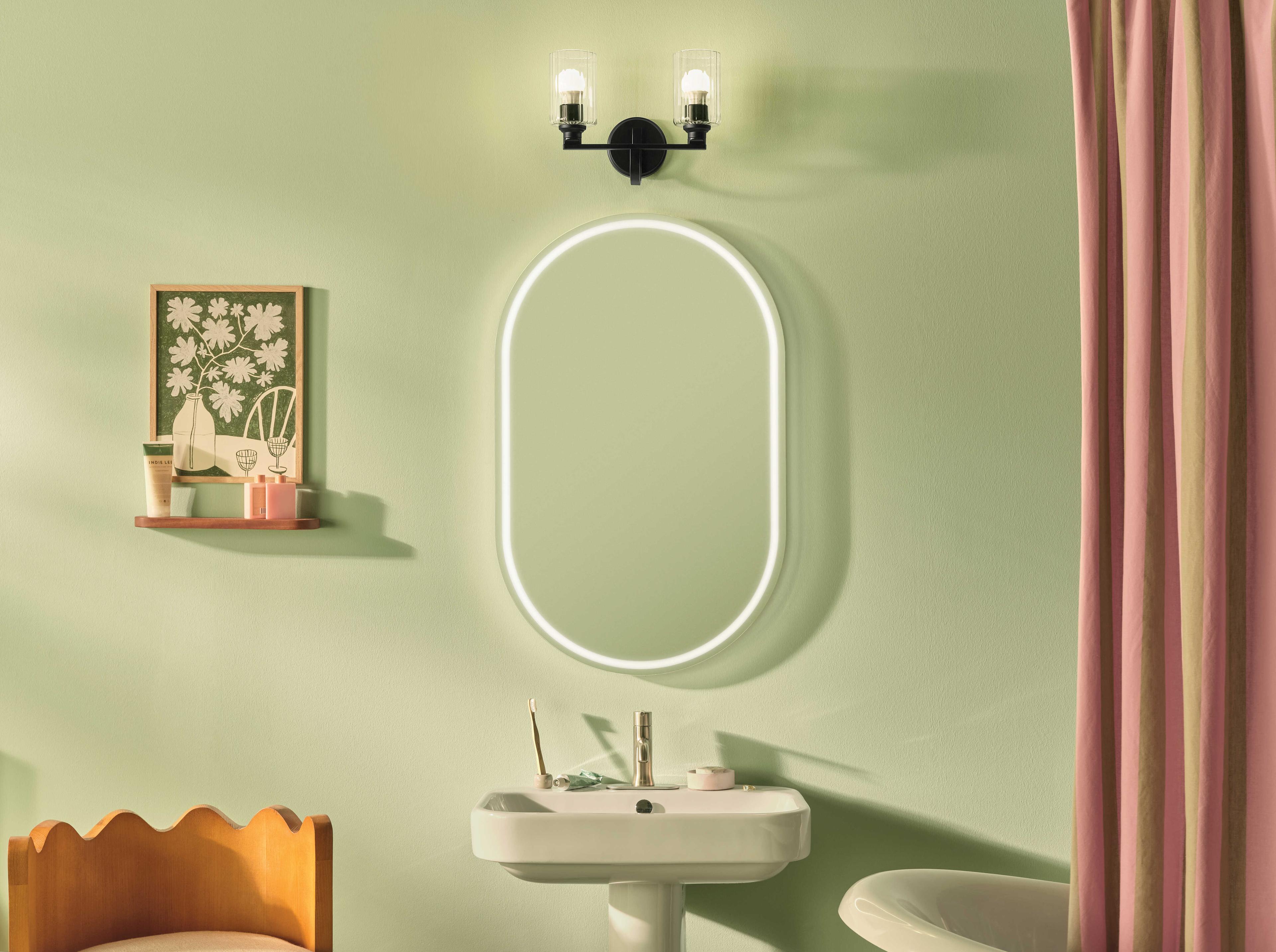 Kichler Gioe 2-Light Black Vanity Light