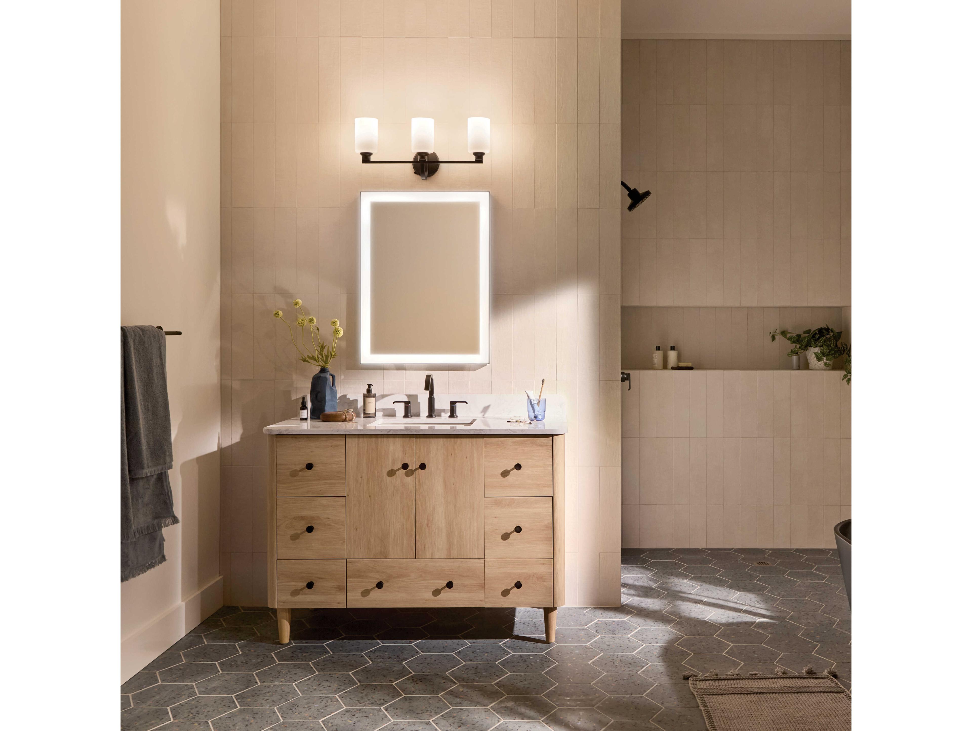 Kichler Gioe 3-Light Black Vanity Light