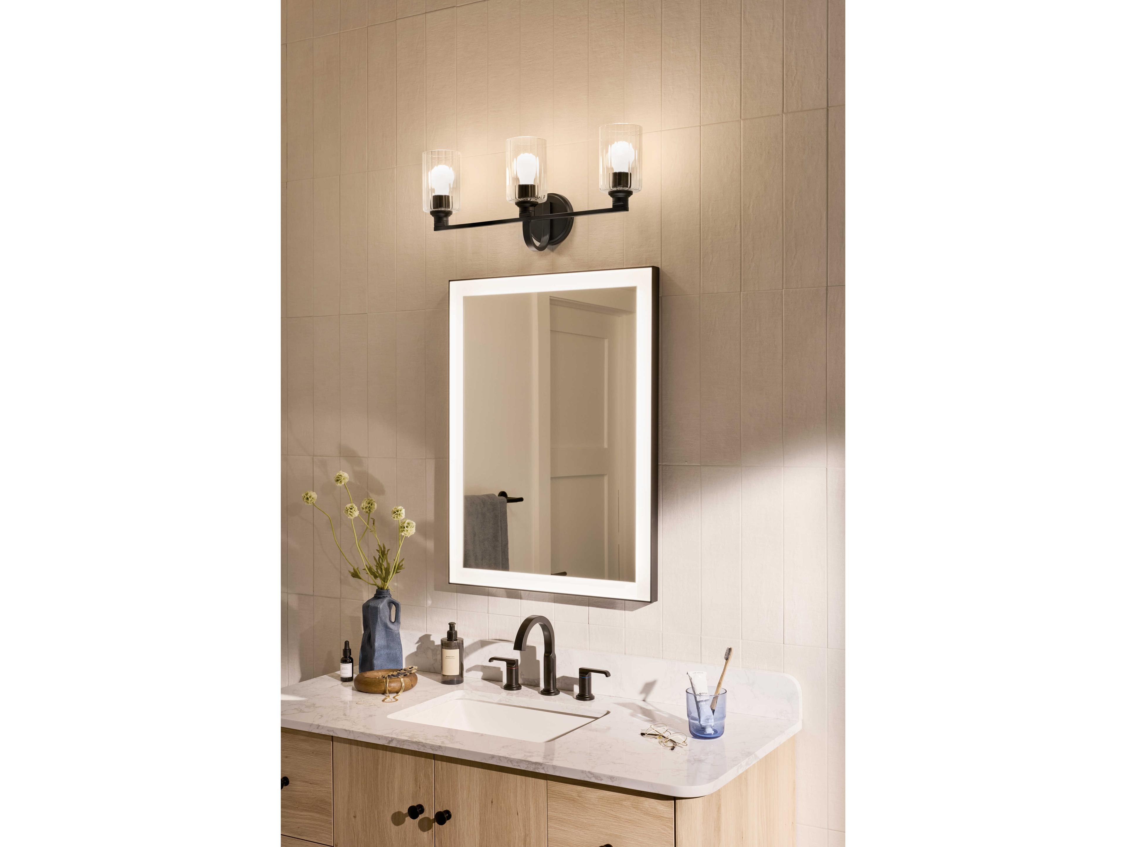 Kichler Gioe 3-Light Black Vanity Light