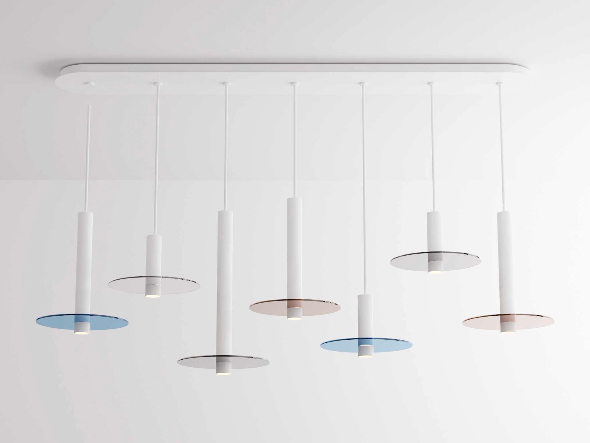 Koncept Combi Matte White Cylinder Linear Island Pendant