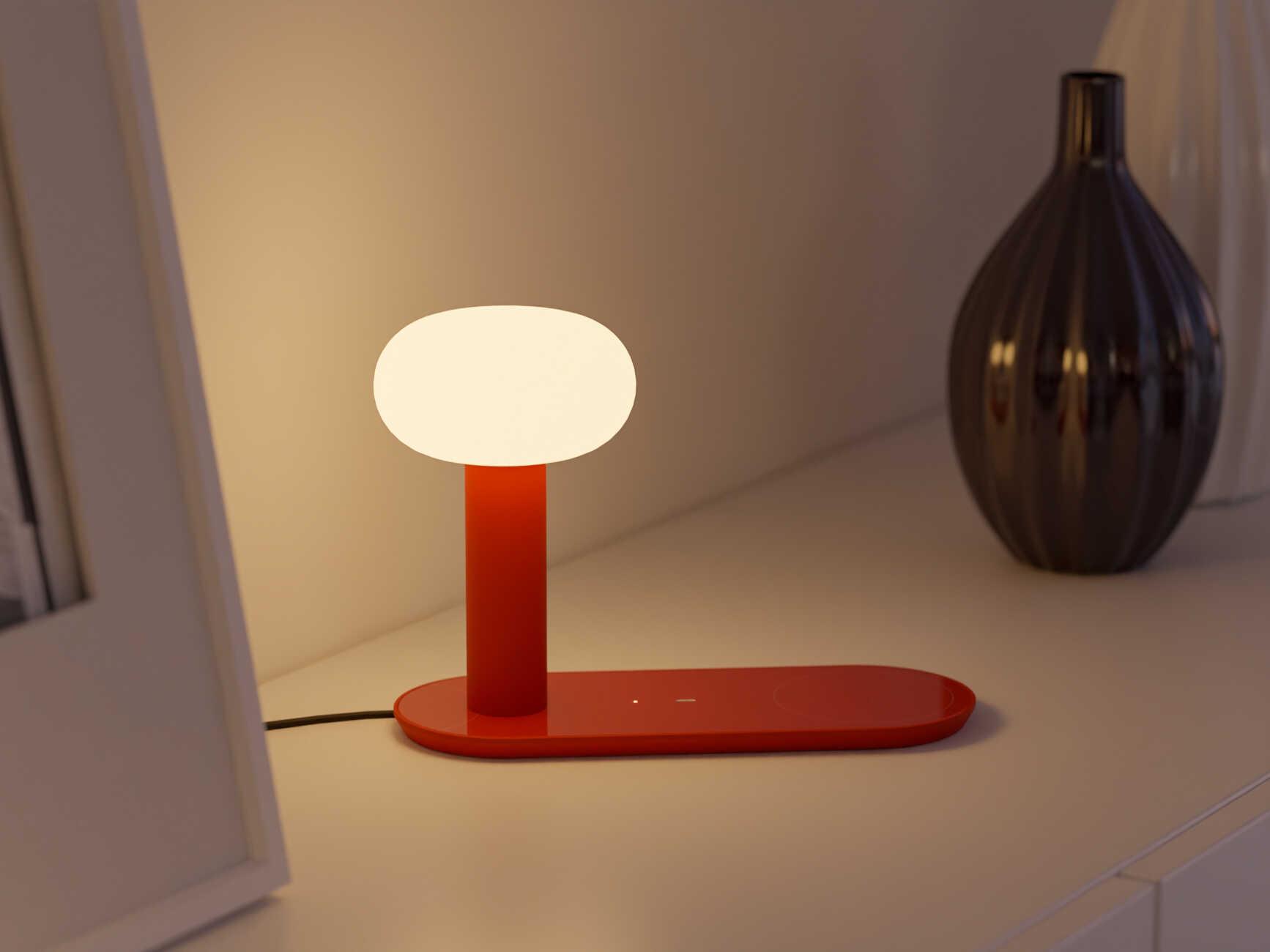 Koncept Combi Matte Red Table Lamp
