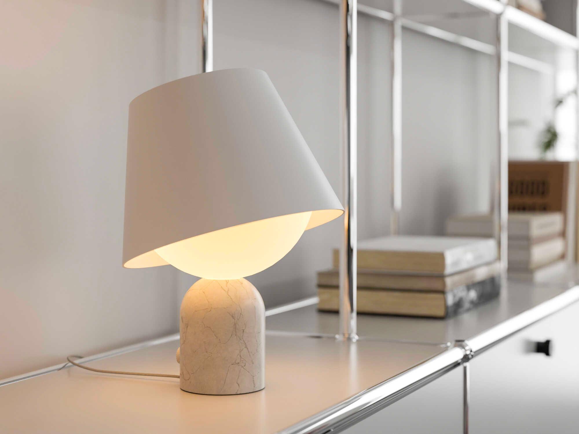Koncept Dude Carrara White Table Lamp