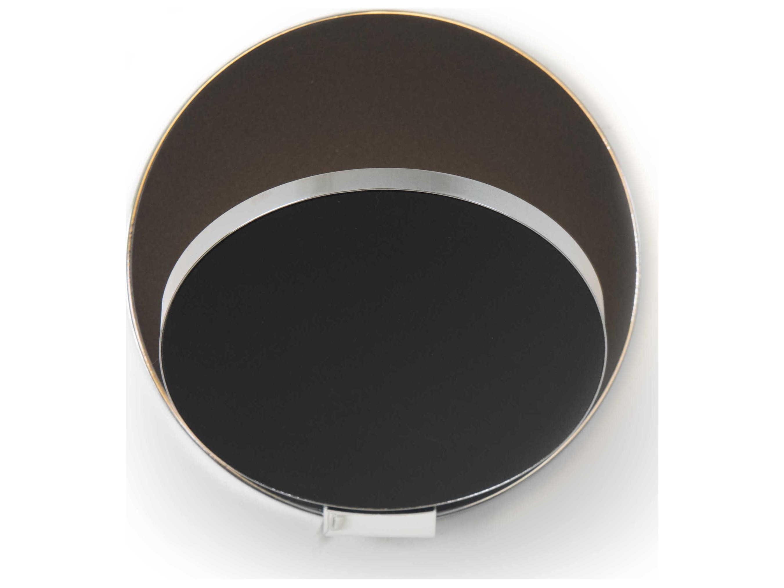 Koncept Gravy Chrome Body Metallic Black Face Plates LED Wall Sconce