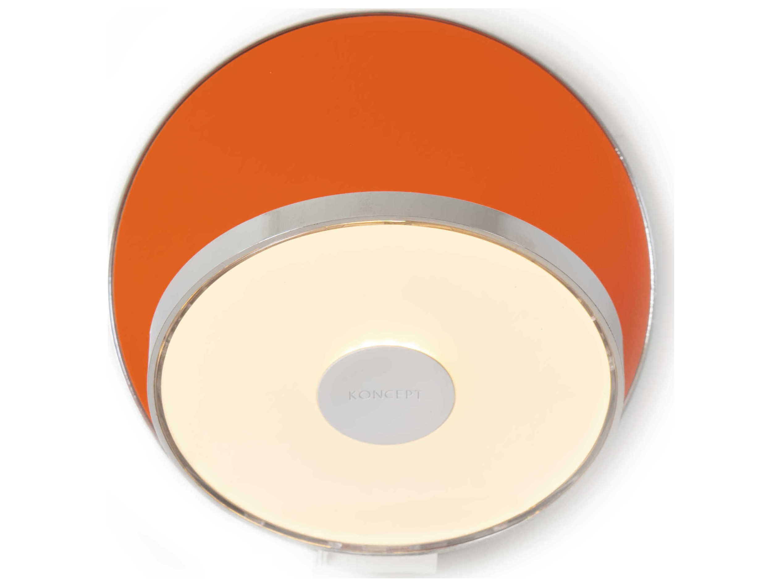 Koncept Gravy Chrome Body Matte Orange Face Plates LED Wall Sconce
