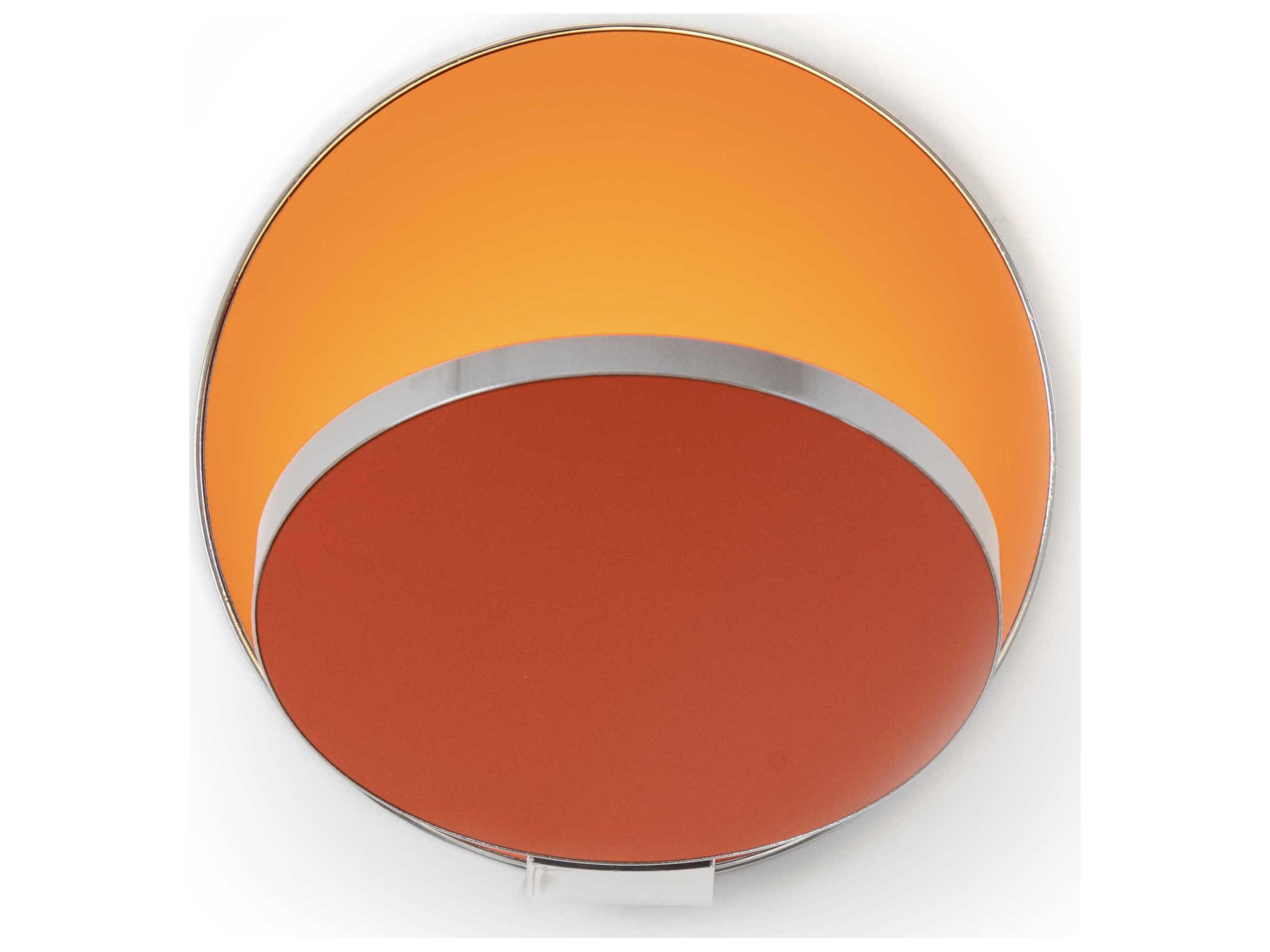 Koncept Gravy Chrome Body Matte Orange Face Plates LED Wall Sconce