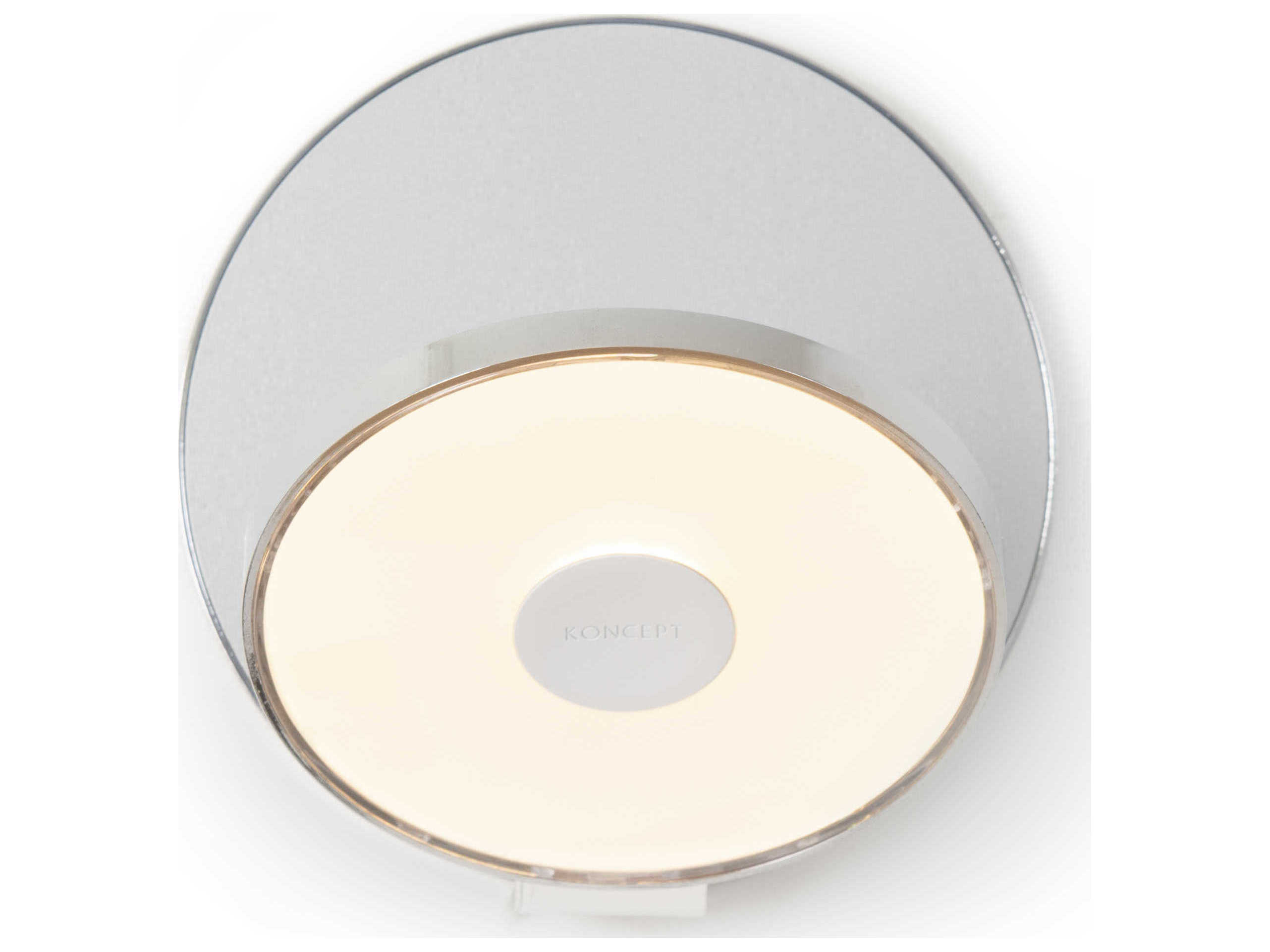 Koncept Gravy Chrome Body Silver Face Plates LED Wall Sconce