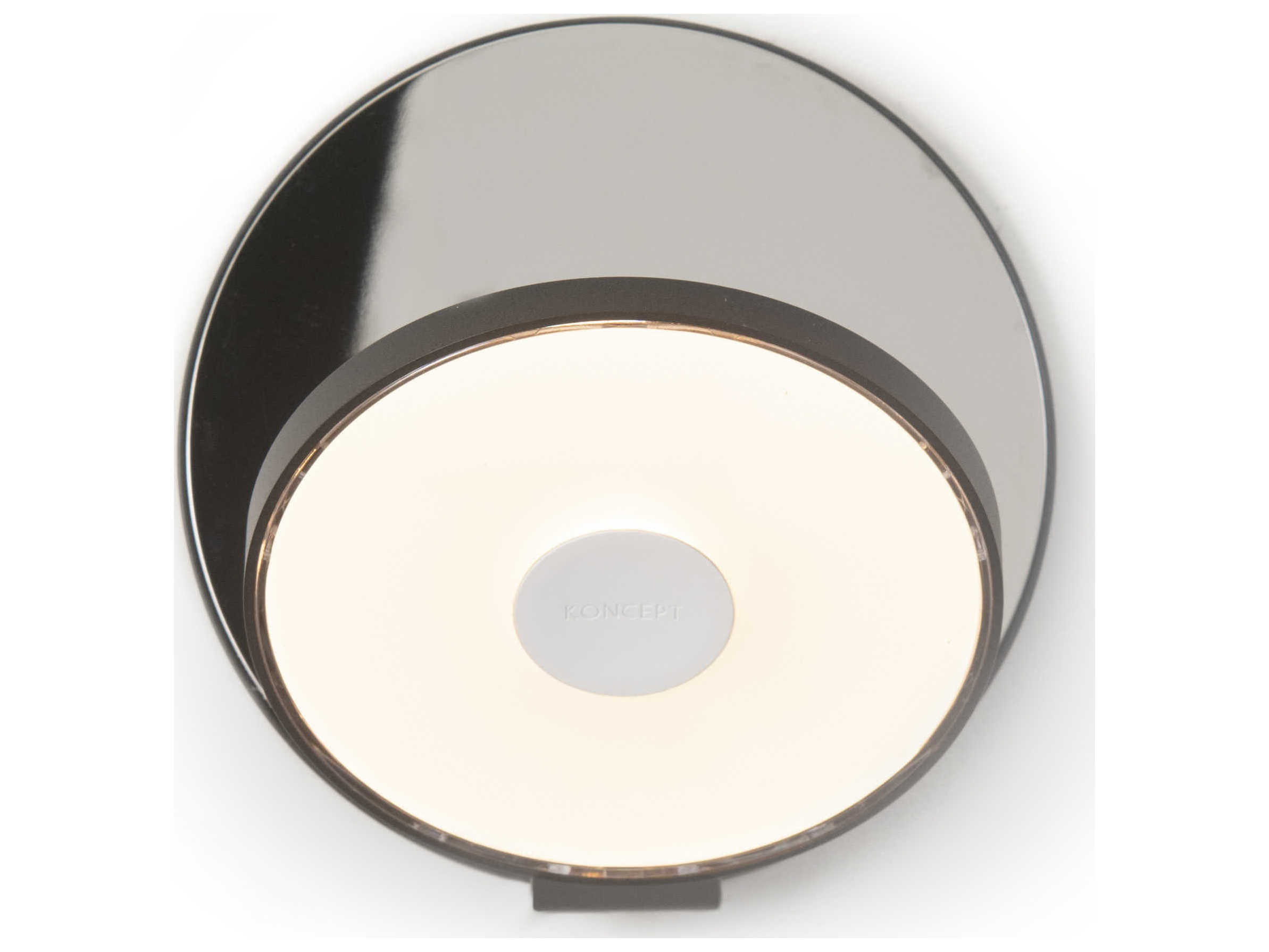 Koncept Gravy Metallic Black Body Chrome Face Plates LED Wall Sconce