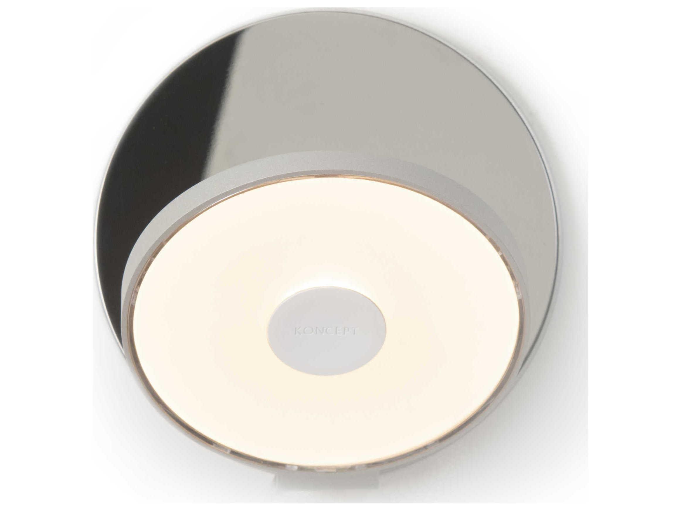 Koncept Gravy Silver Body Chrome Face Plates LED Wall Sconce