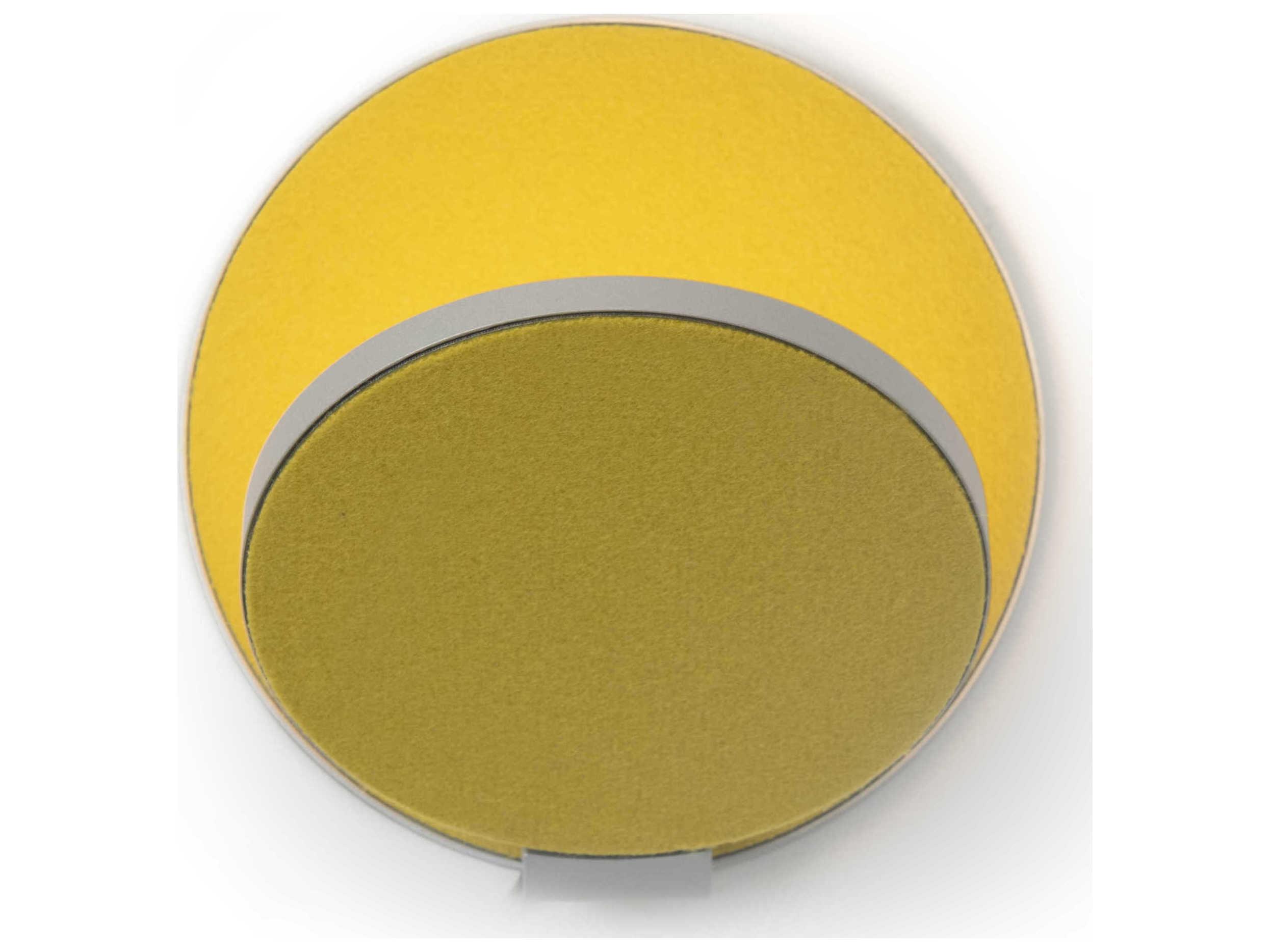 Koncept Gravy Silver Body Honeydew Felt Face Plates Yellow LED Wall Sconce