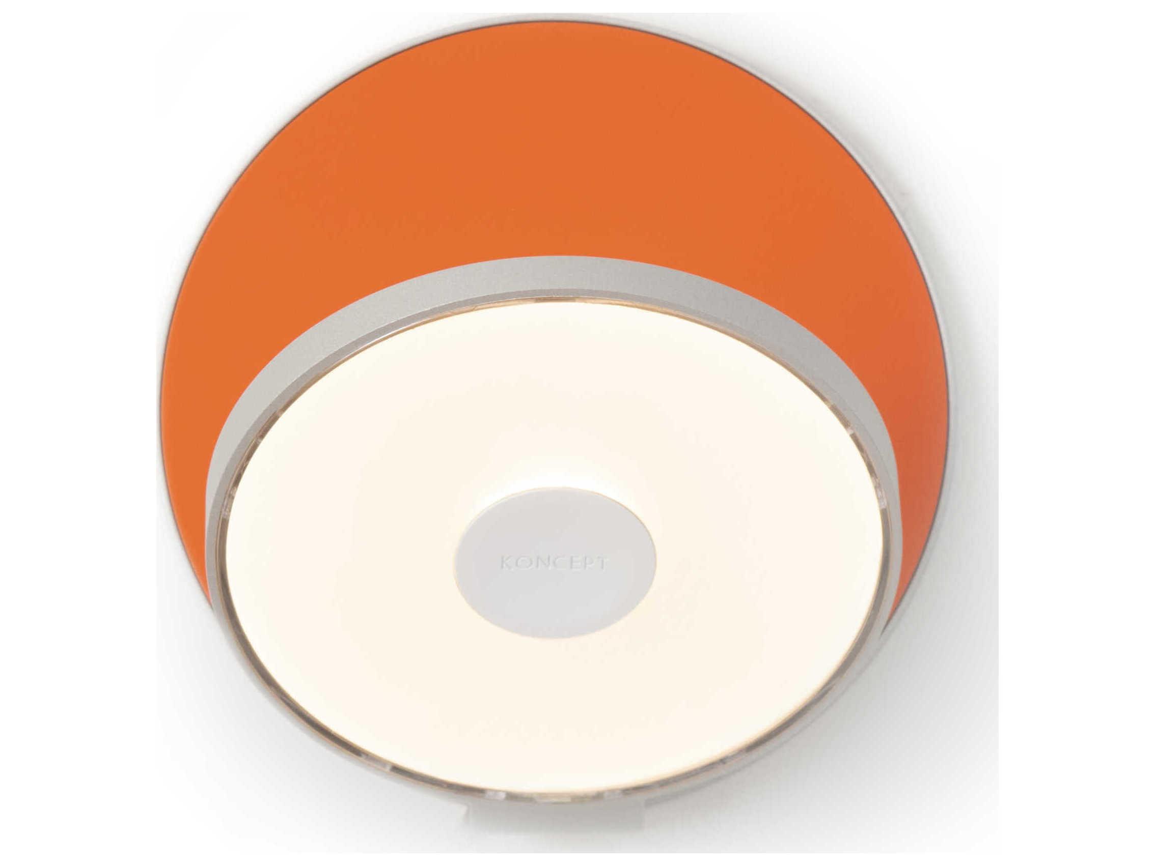 Koncept Gravy Silver Body Matte Orange Plates LED Wall Sconce