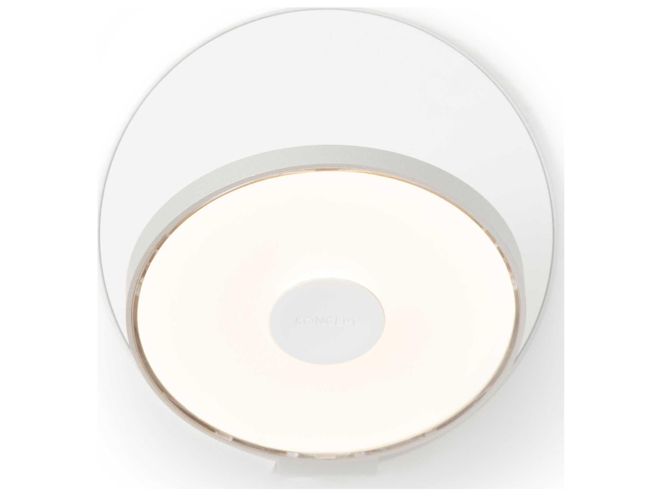 Koncept Gravy Silver Body Matte White Plates LED Wall Sconce