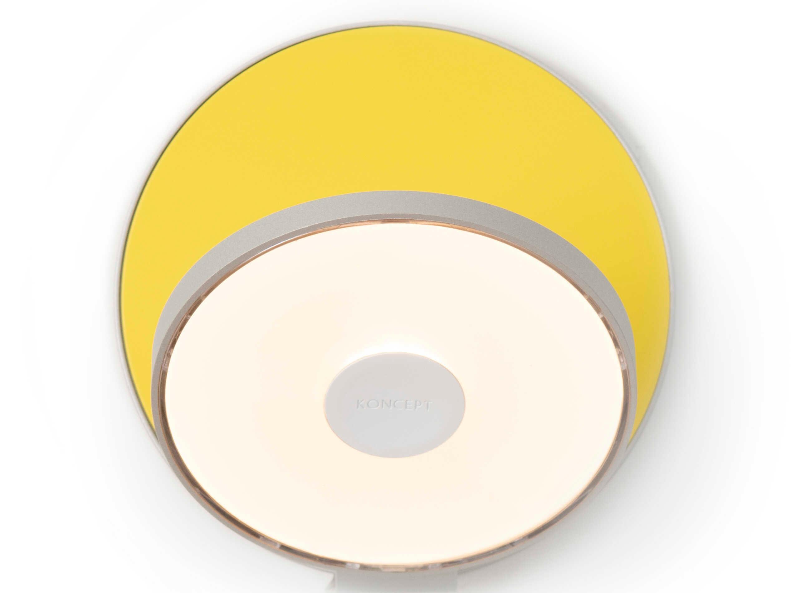 Koncept Gravy Wide Silver Matte Yellow Wall Sconce