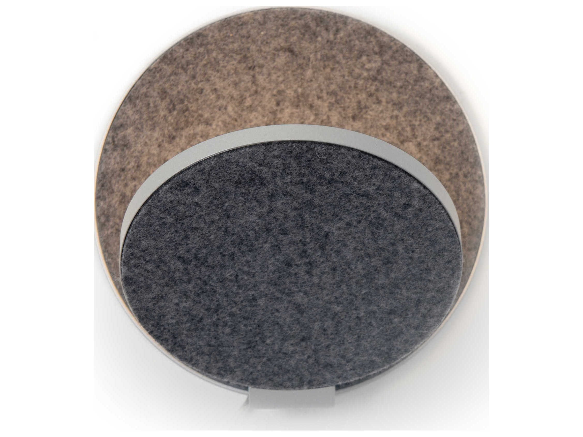 Koncept Gravy Silver Body Oxford Felt Face Plates Gray LED Wall Sconce
