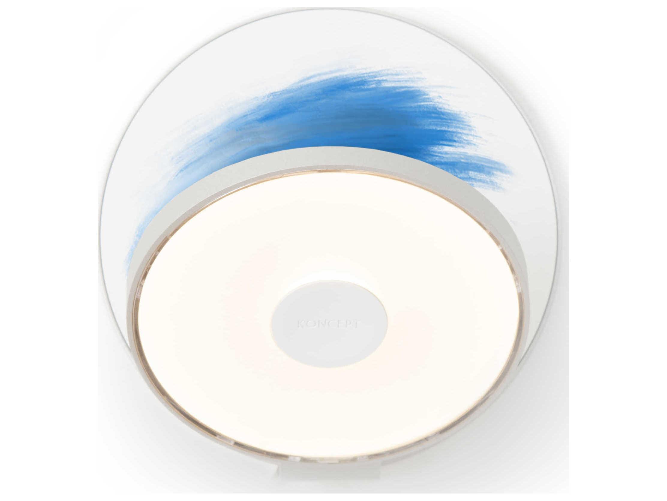 Koncept Gravy Silver Body Paintable Face Plates White LED Wall Sconce