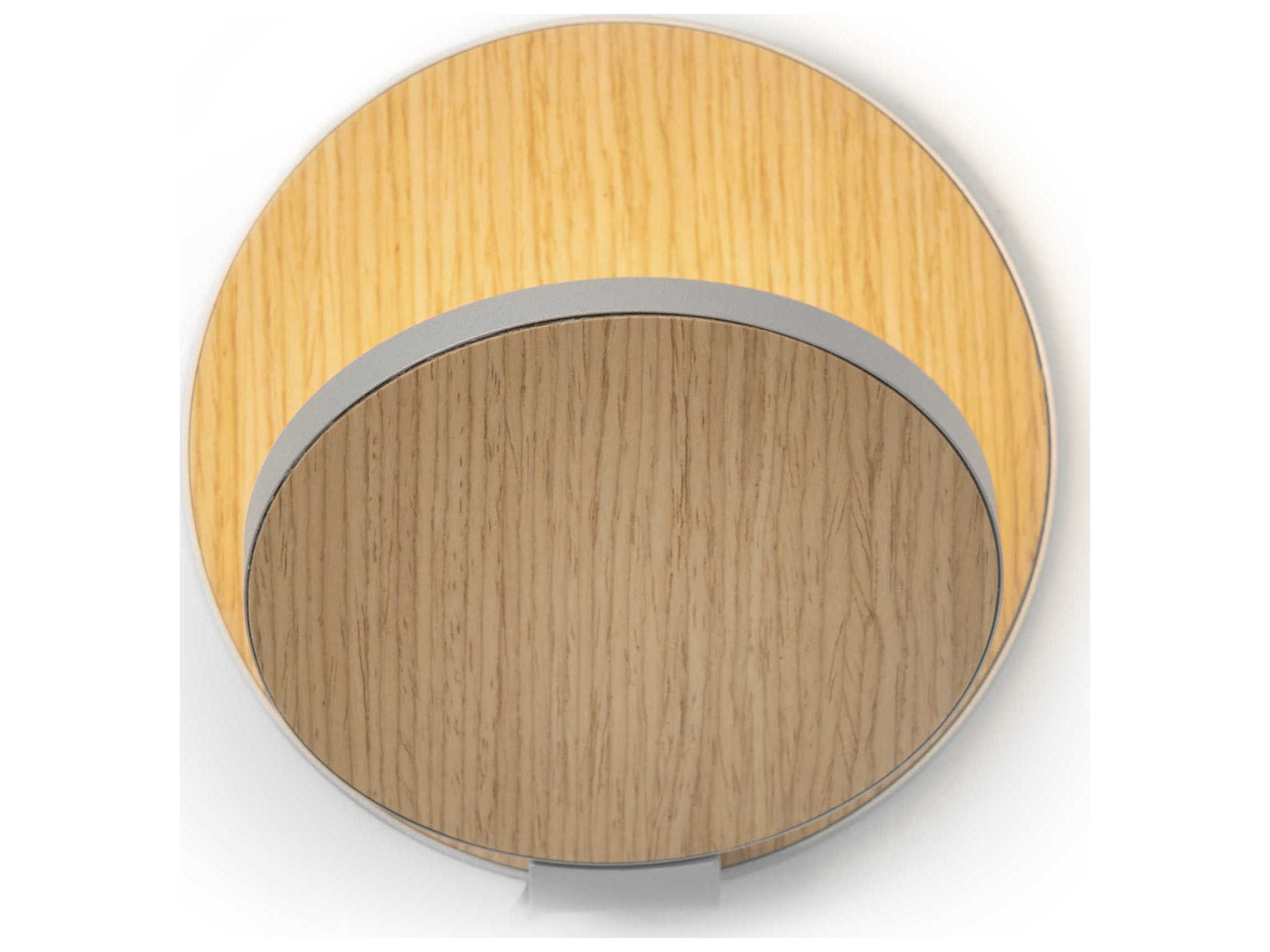 Koncept Gravy Silver Body White Oak Face Plates Wood LED Wall Sconce
