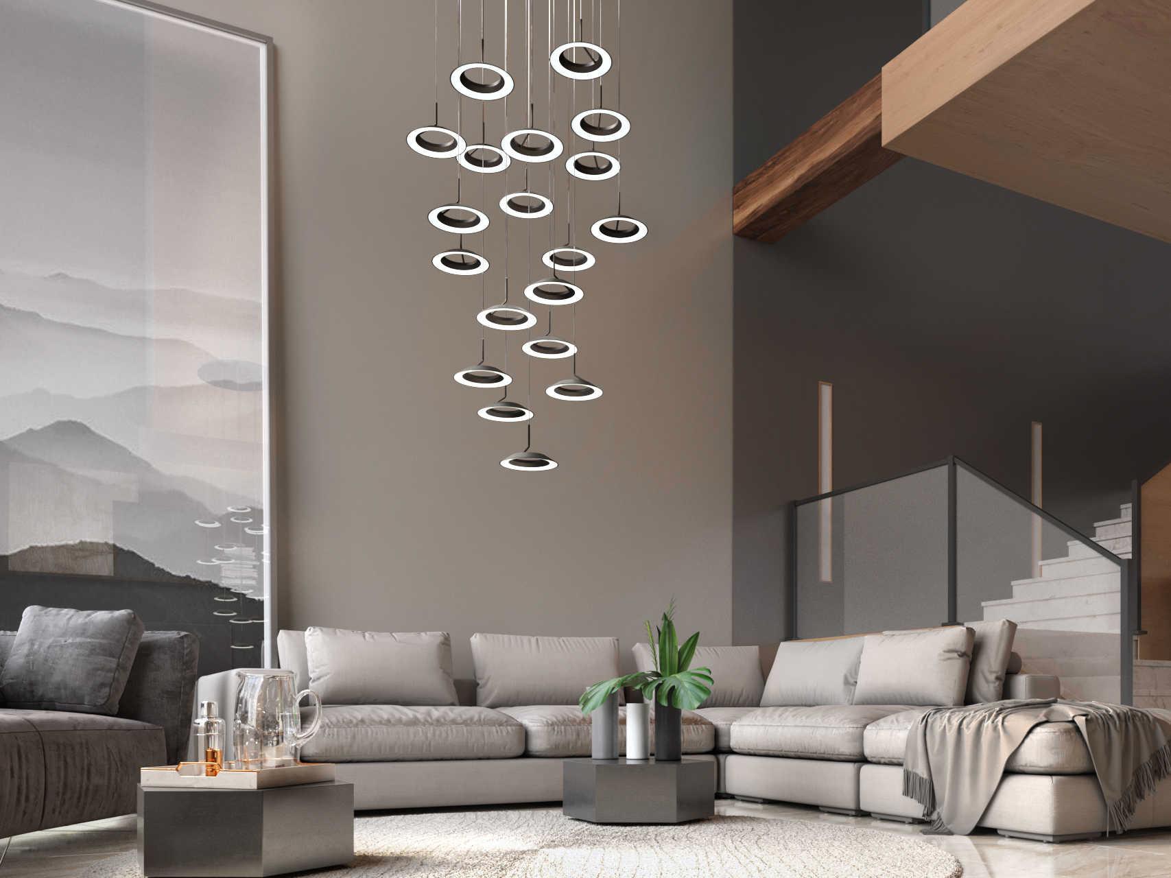 Koncept Royyo 19-Light Matte Black LED Round Pendant