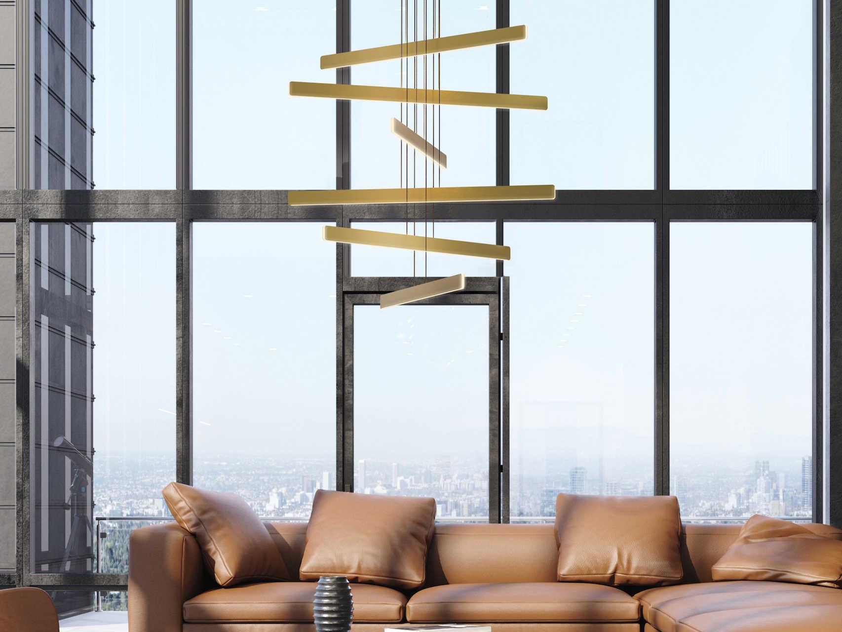 Koncept Sub 6-Light Gold LED Pendant