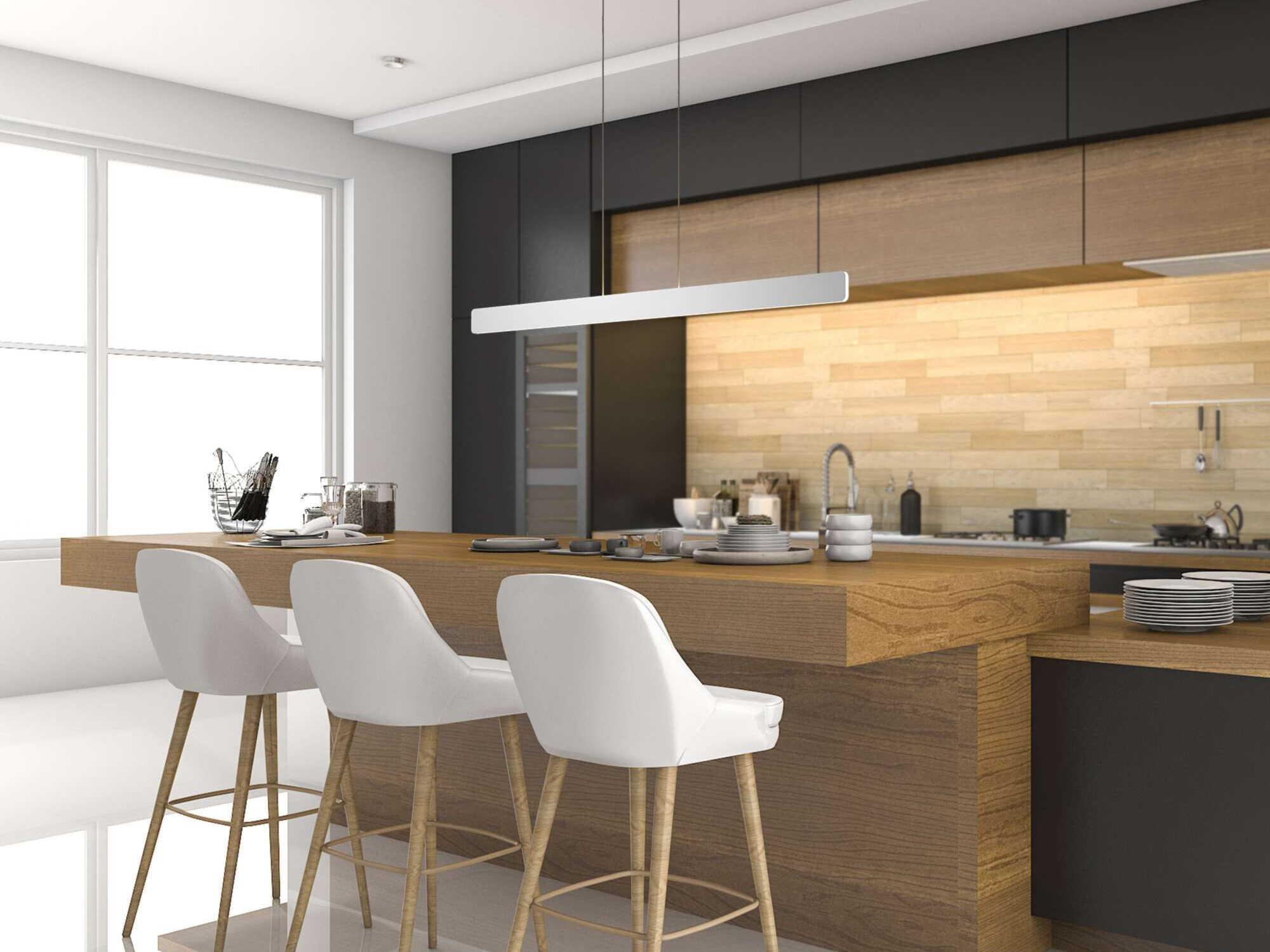 Koncept Sub Silver LED Linear Island Pendant