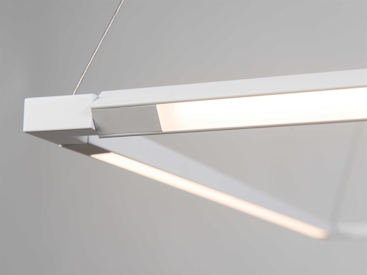 Koncept Z-bar Matte White LED Geometric Linear Pendant