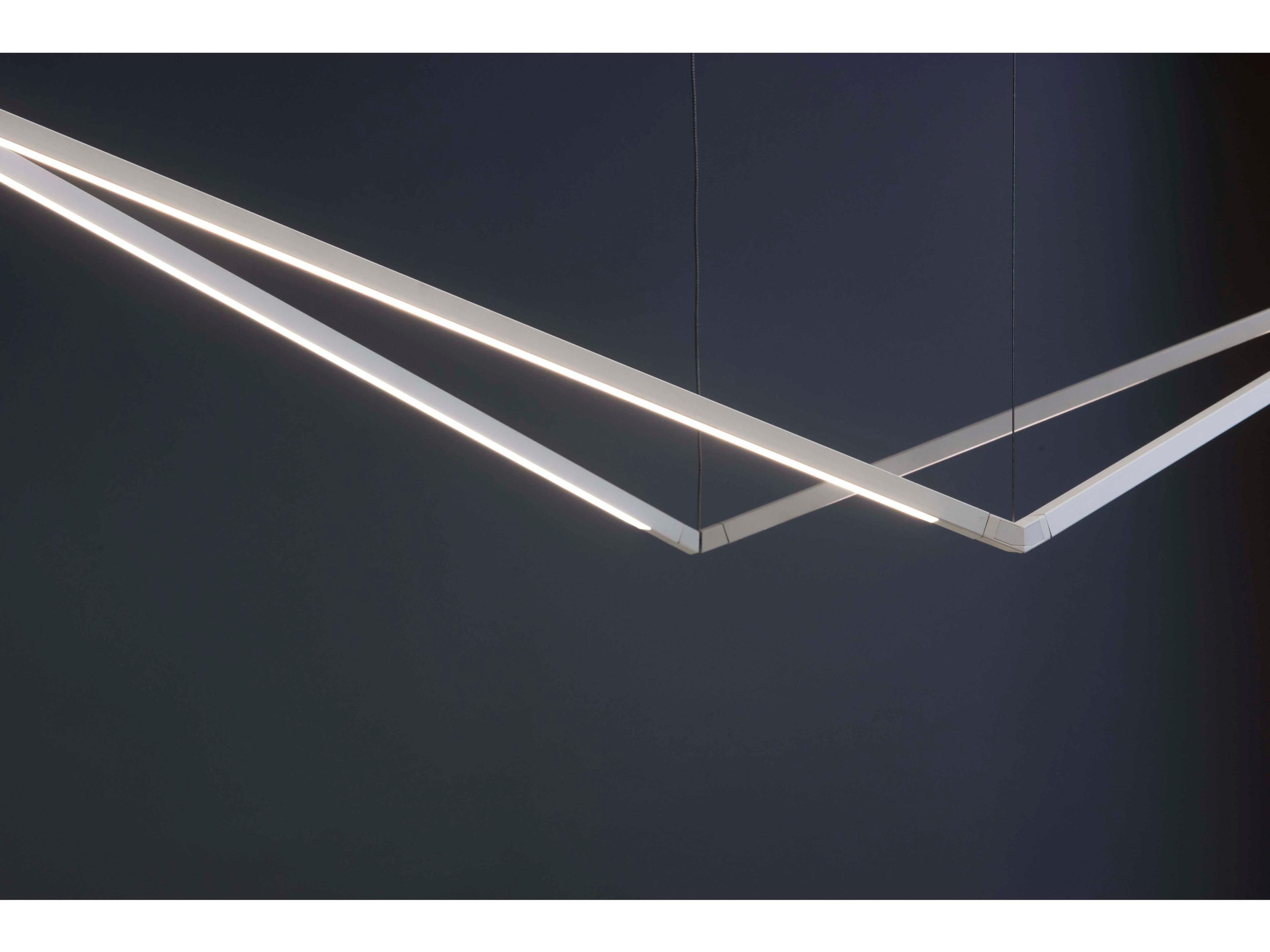 Koncept Z-bar Matte White LED Geometric Linear Island Pendant