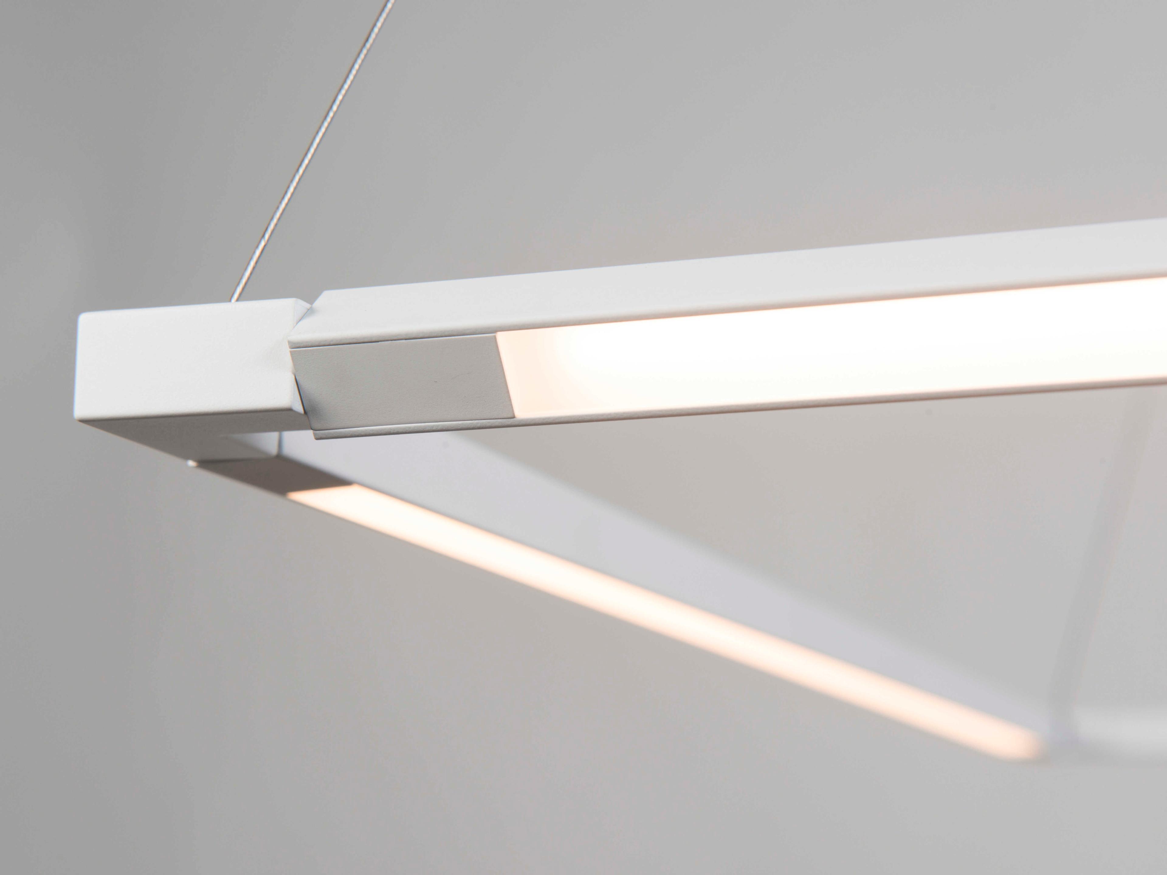 Koncept Z-bar Matte White LED Geometric Linear Pendant