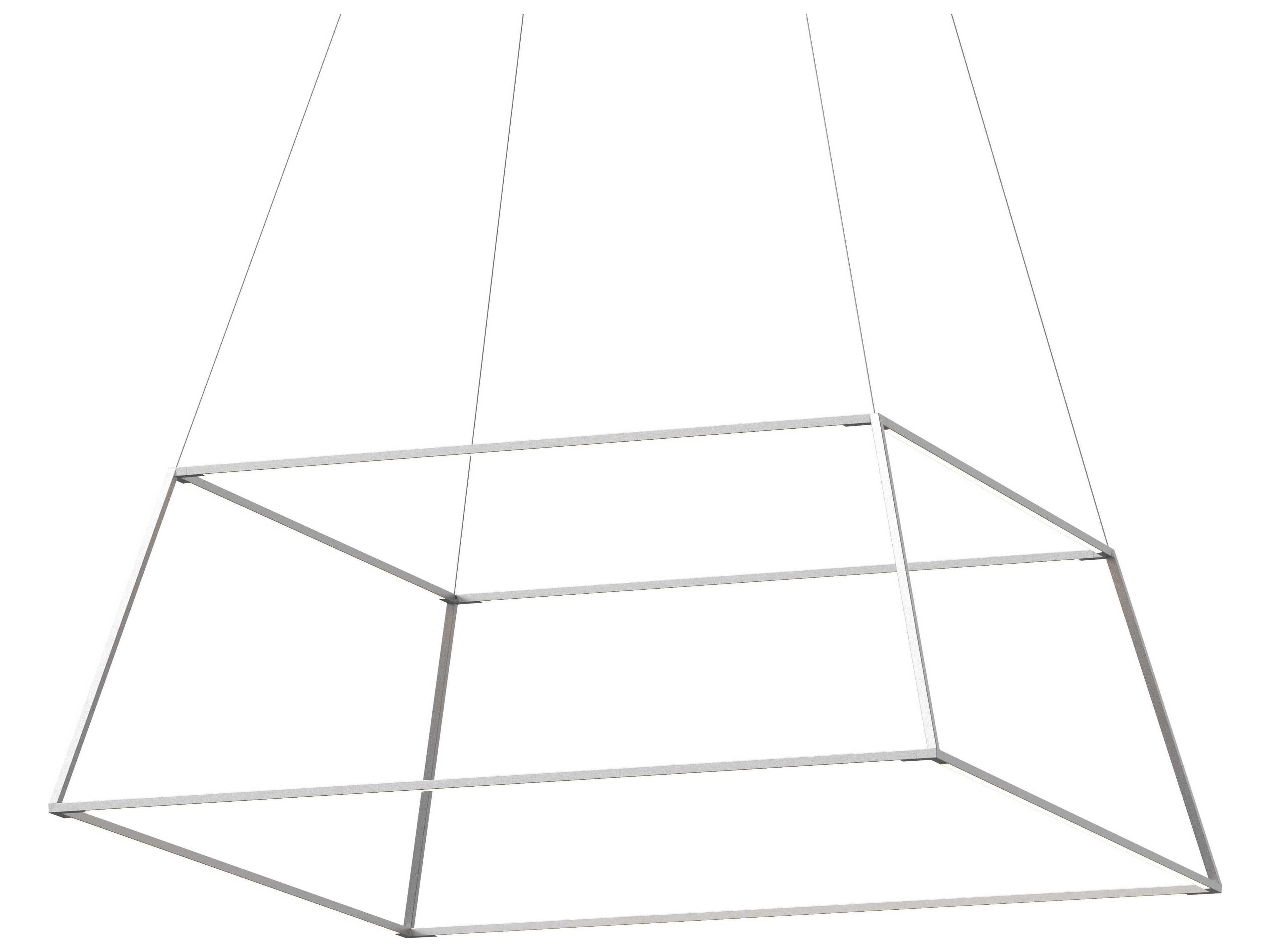 Koncept Z-bar Silver LED Geometric Linear Pendant