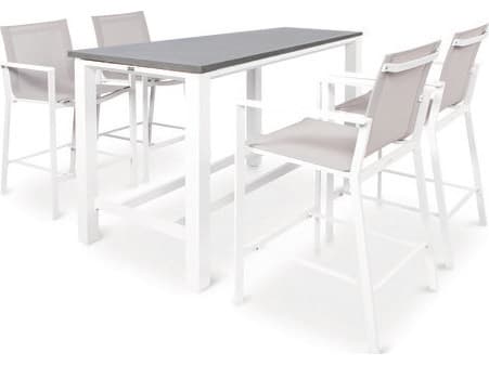 Kettler Primavera White mouse Grey concrete Look Ceramic Aluminum Dining Set