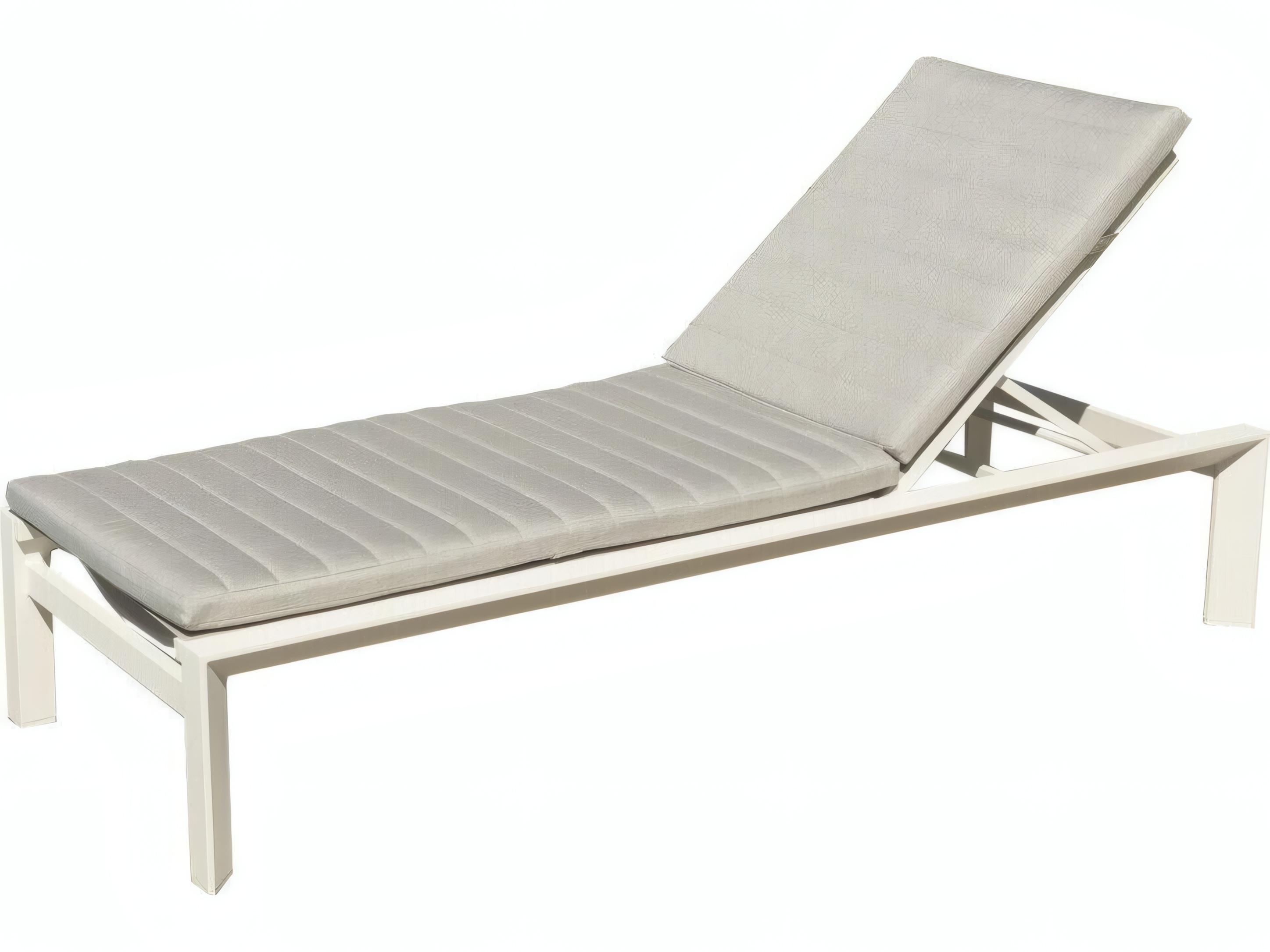 Kettler Delta Aluminum White Multi-Position Outdoor Chaise Lounge in Mouse Grey