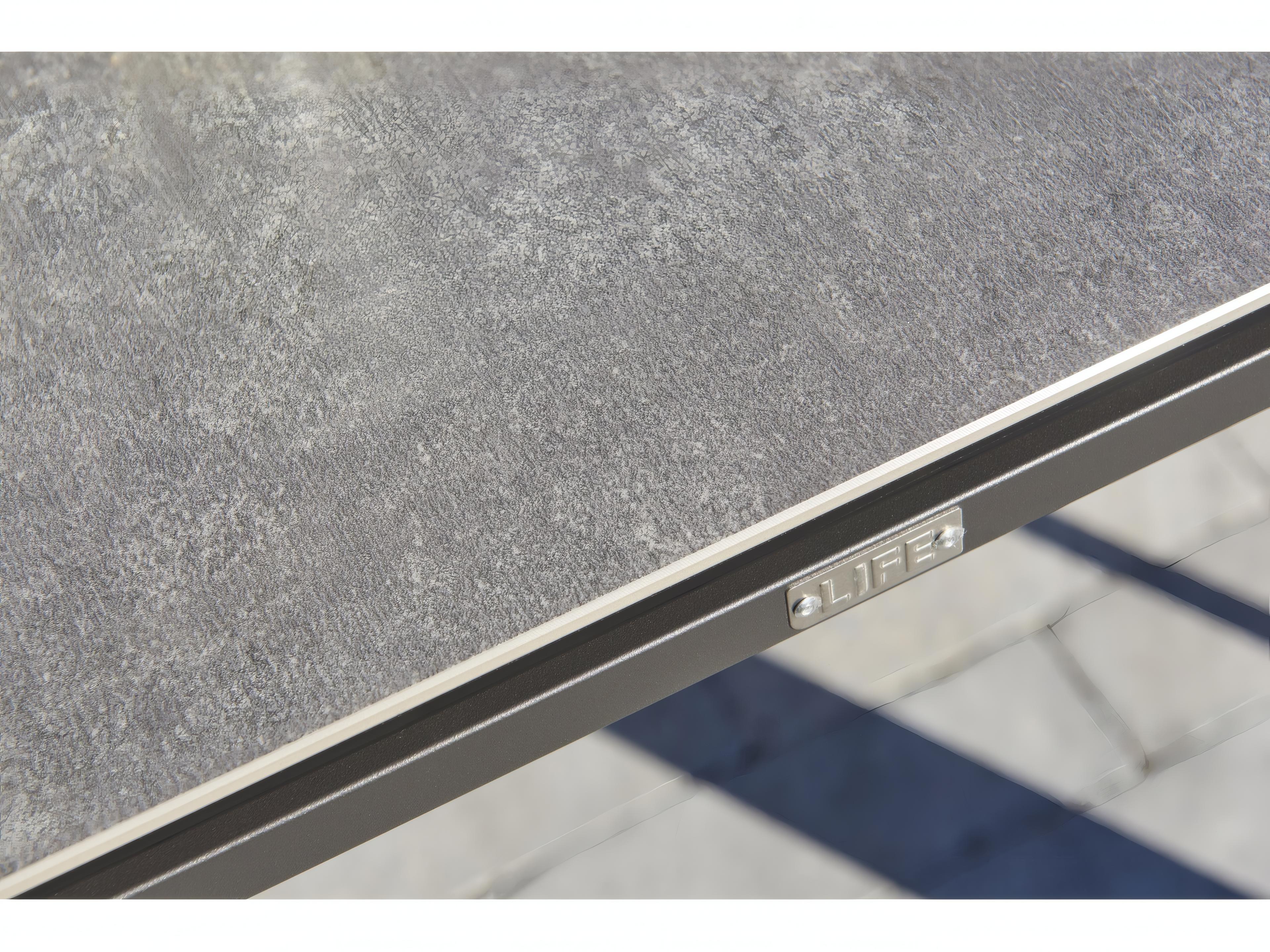 Kettler Concept Aluminum Lava Rectangular Ceramic Top Patio Dining Table