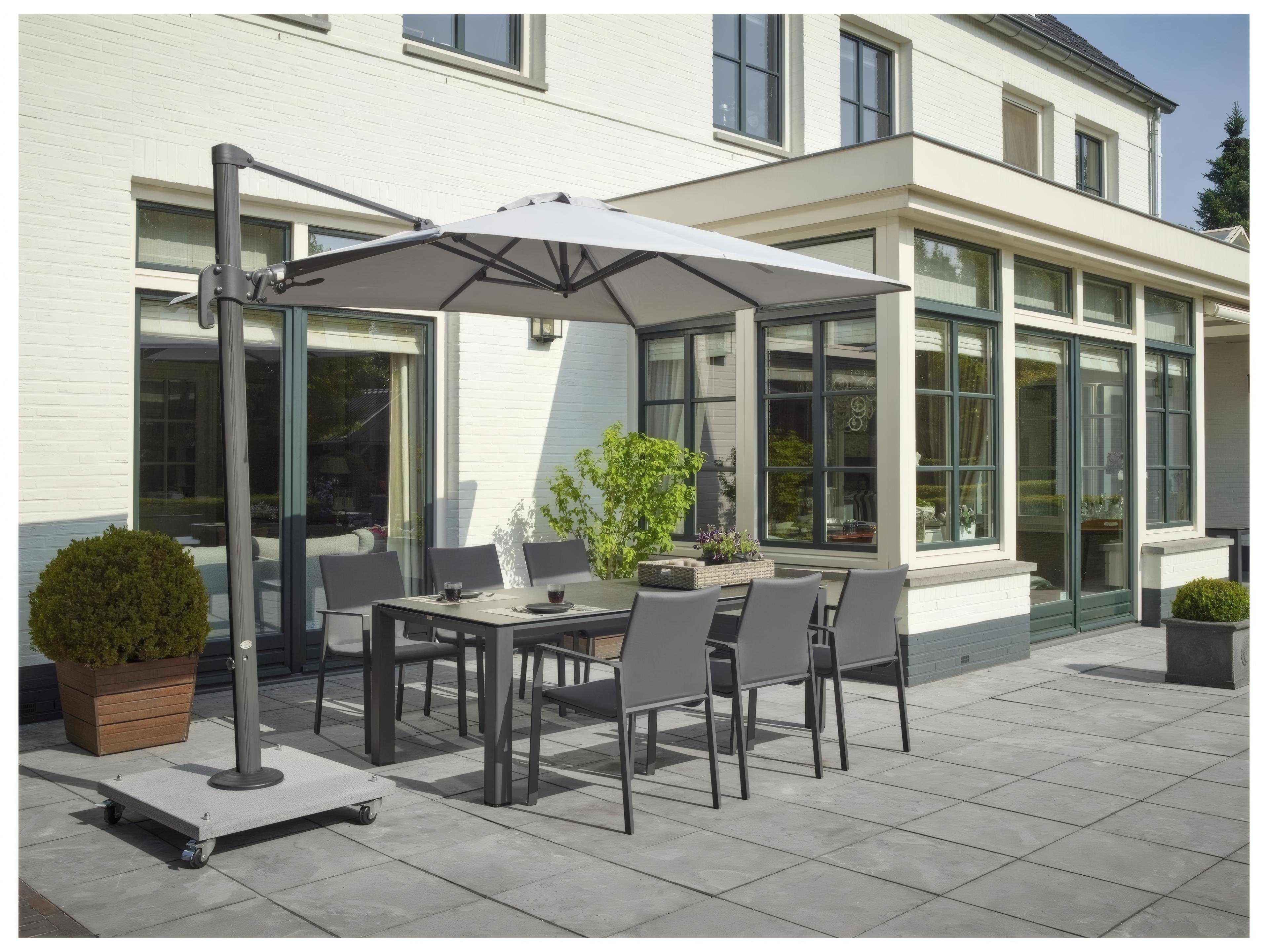 Kettler Concept Aluminum Lava Rectangular Ceramic Top Outdoor Patio Dining Table