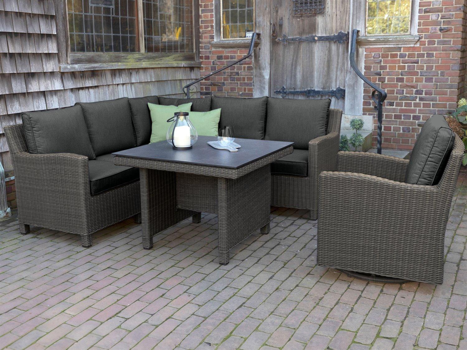 Kettler Palma Rattan canvas Coal Aluminum Cushion Lounge Set