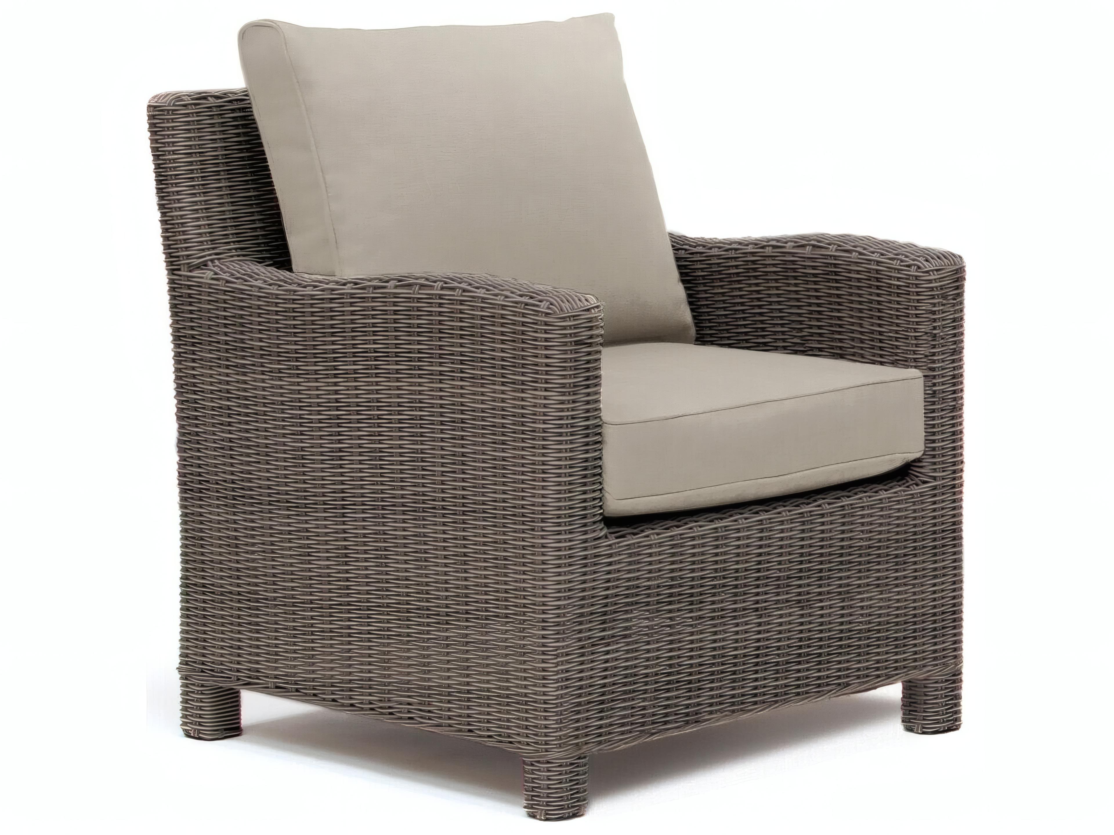 Kettler Palma Wicker Rattan Outdoor Patio Lounge Set in Cast Ash