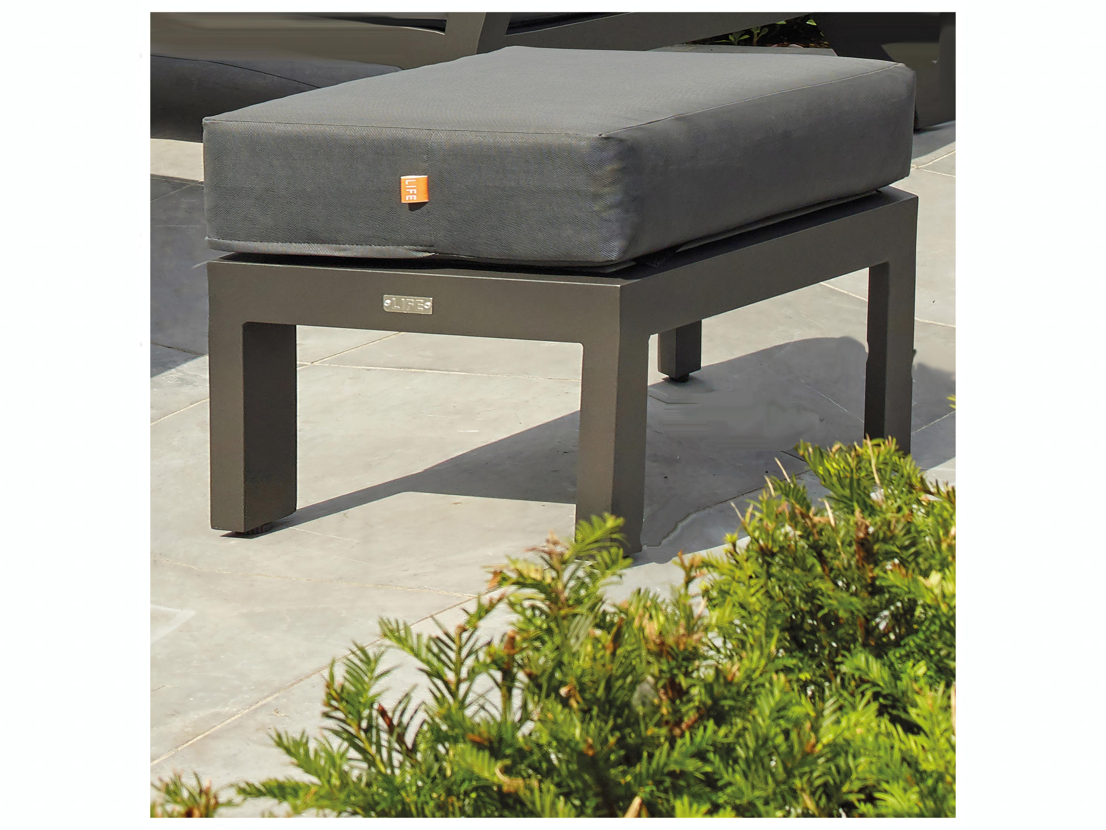 Ketller Timber Aluminum Lava/Natte Charcoal Ottoman