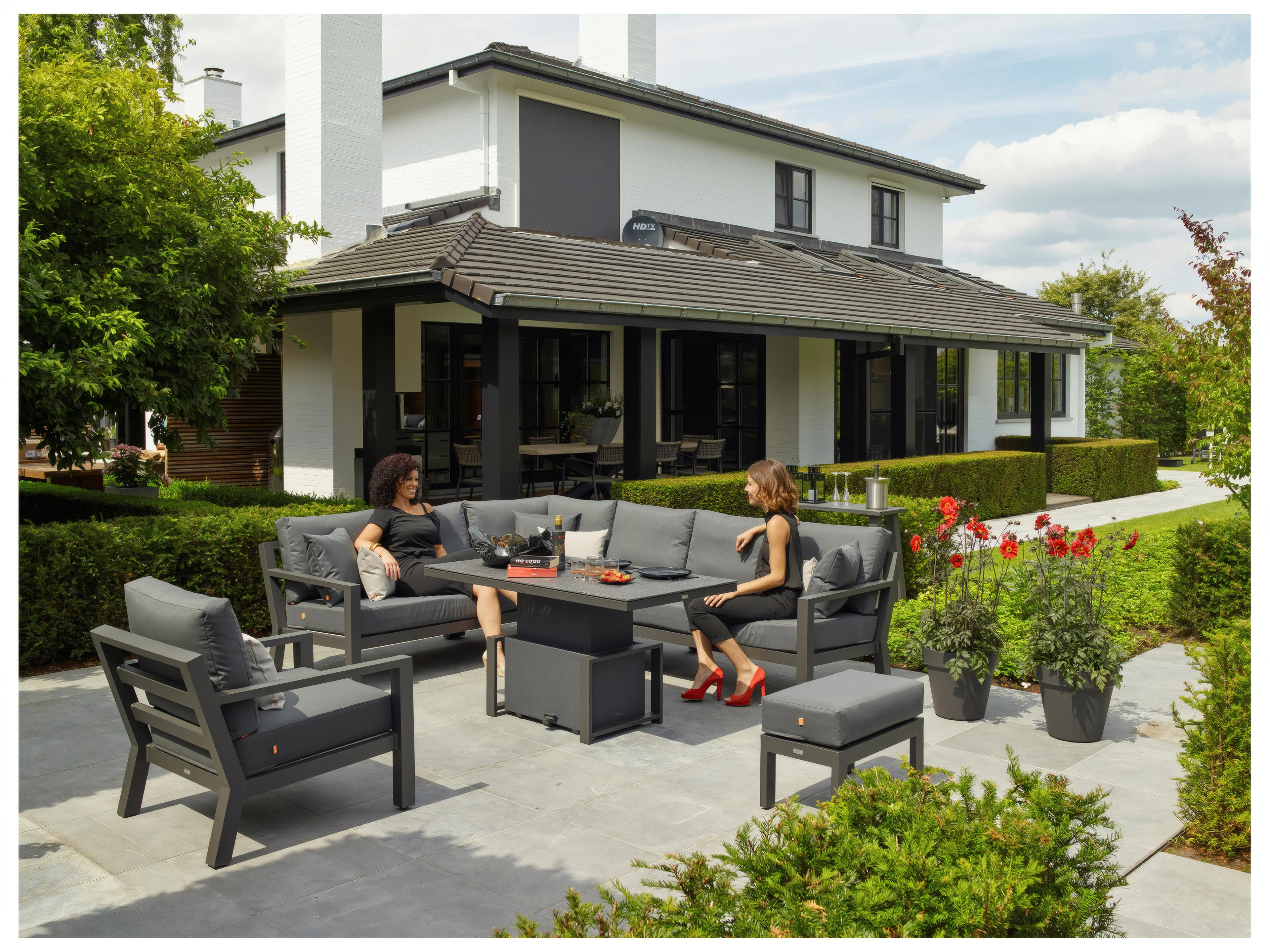 Ketller Timber Aluminum Lava/Natte Charcoal Ottoman