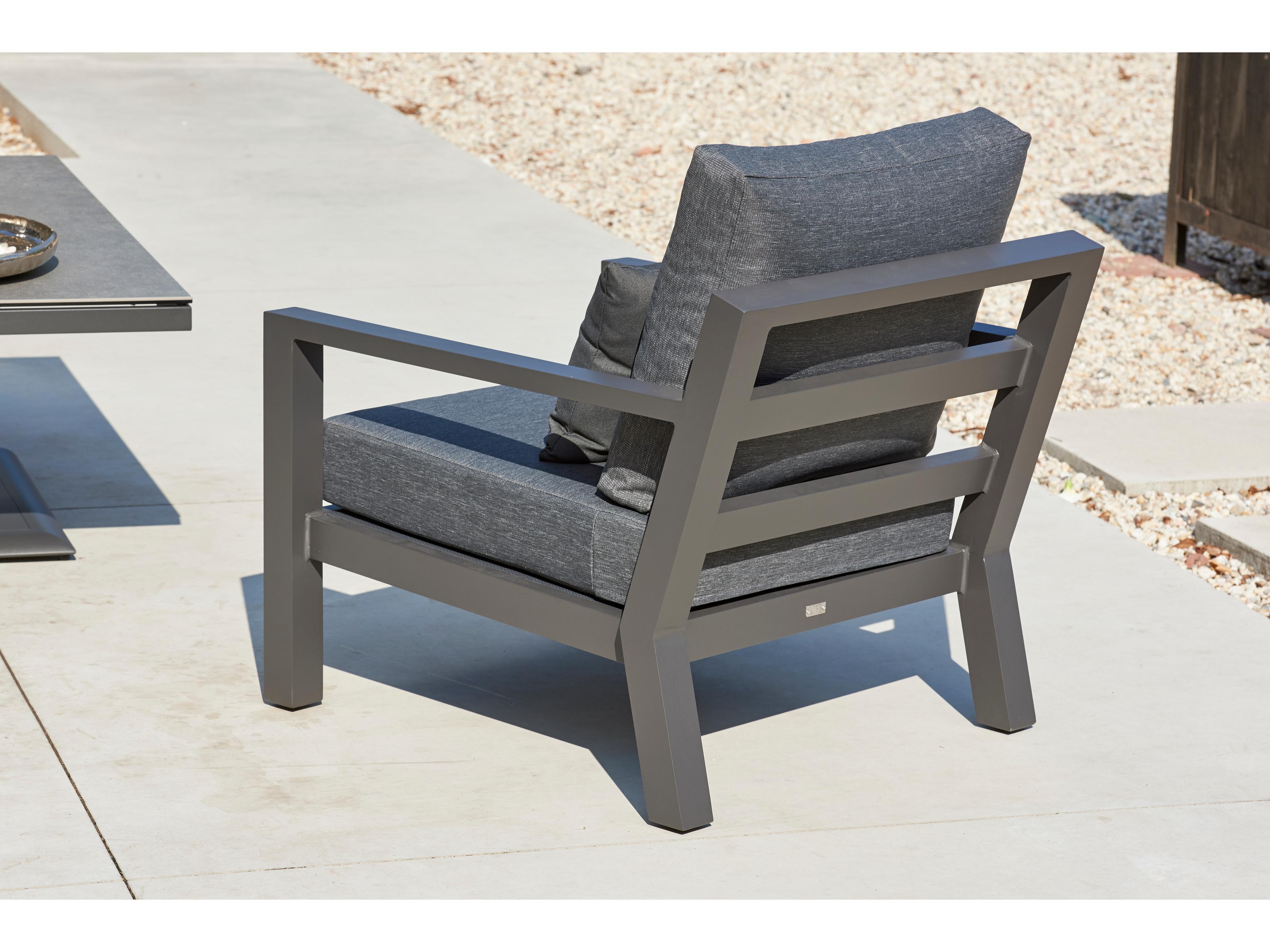 Kettler Timber Aluminum Lava/Natte Charcoal Lounger Chair Set of 2