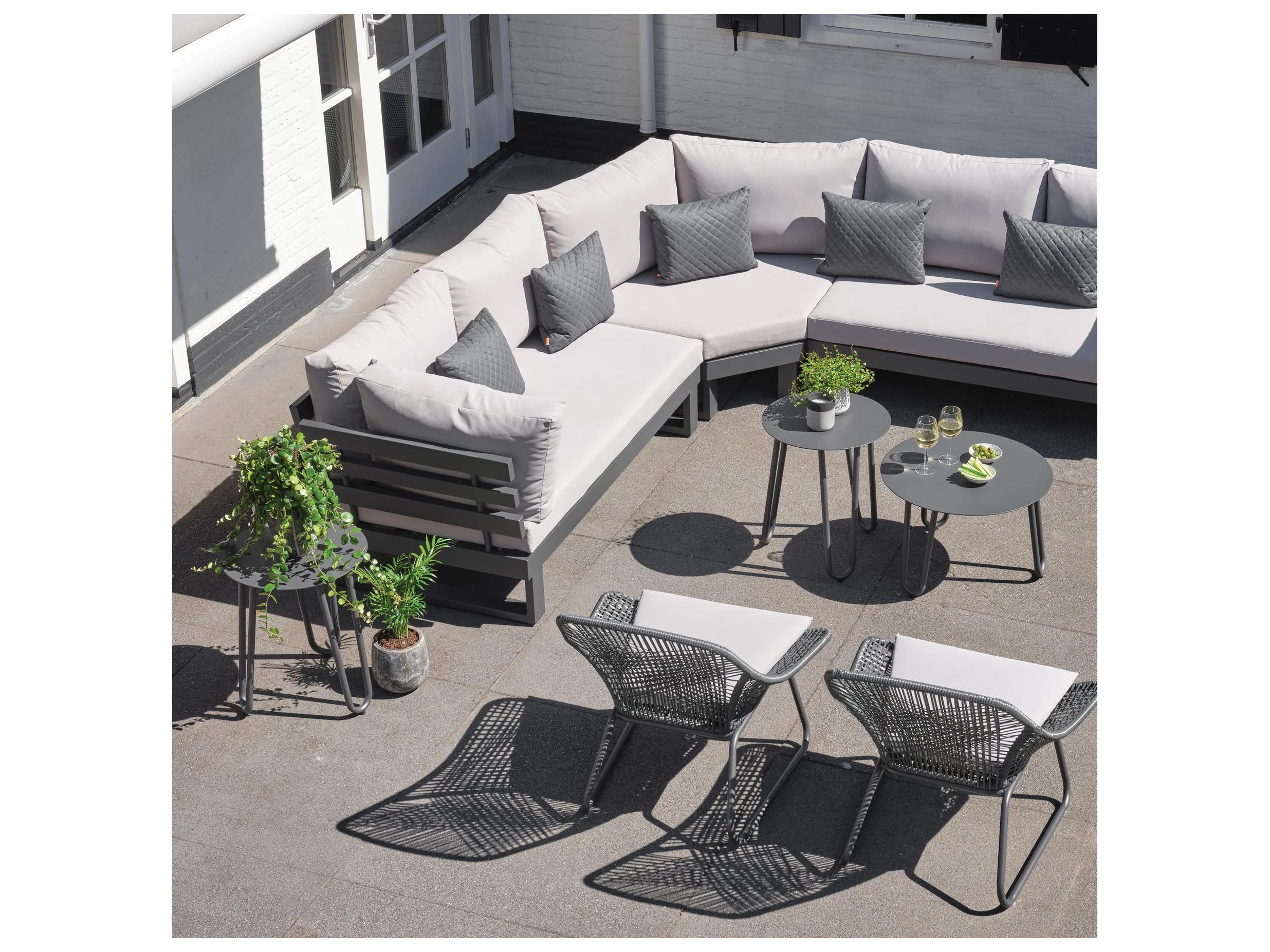 Kettler Blixum Aluminum Lava Oval Patio Side Table