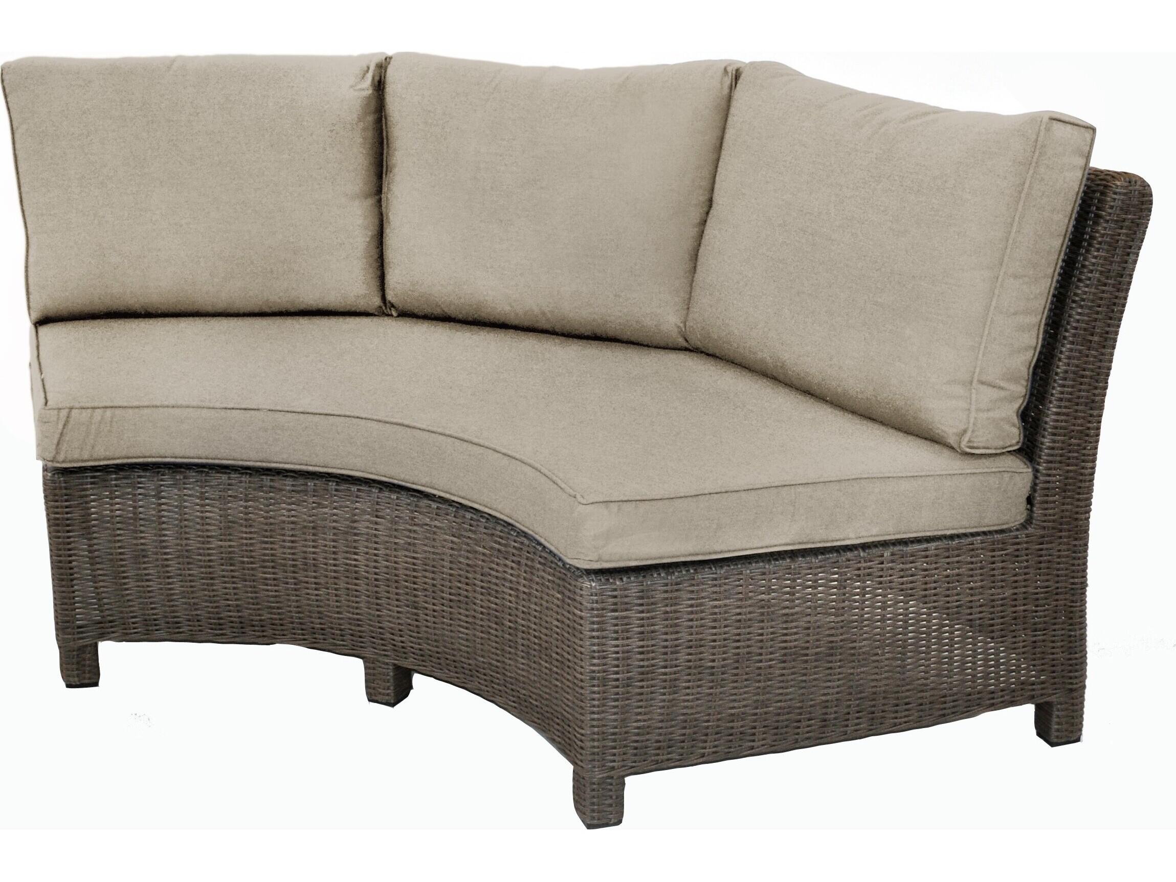 Kettler Palma Wicker Rattan Sectional Outdoor Patio Lounge Set in Cast Ash