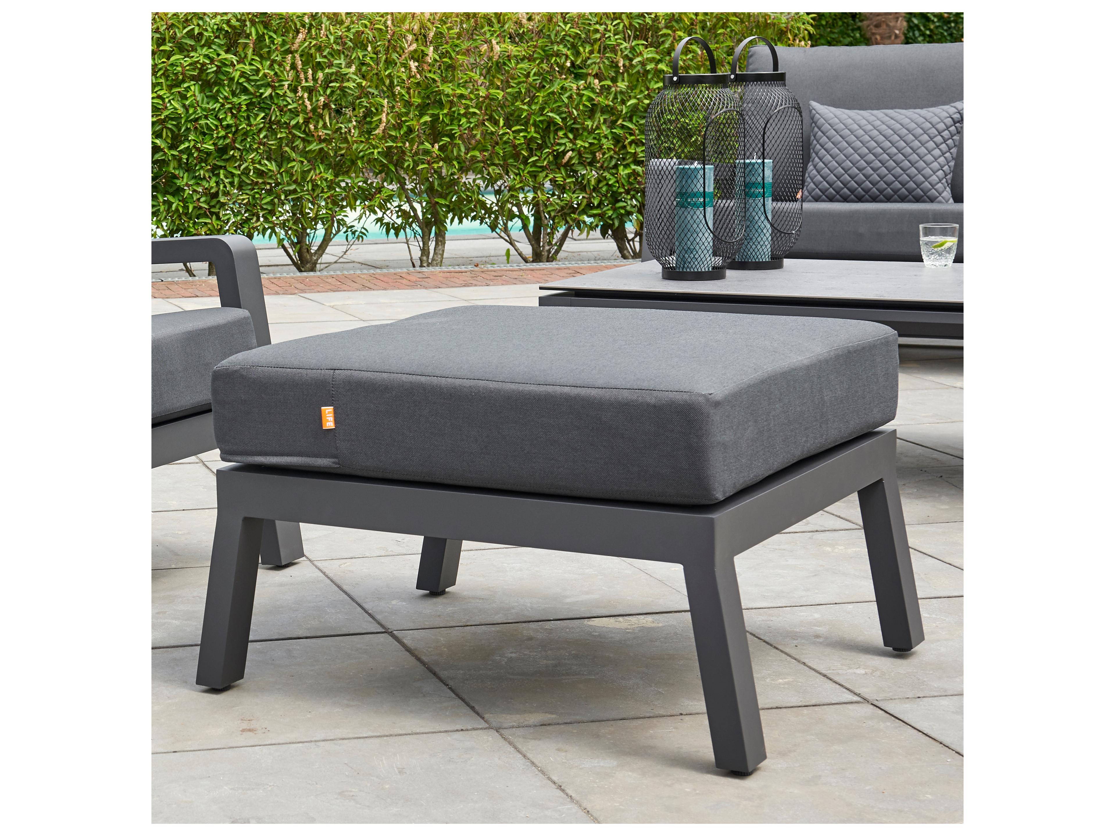 Kettler Boston Select Cushion Aluminum Lava Outdoor Lounge Set in Natte Charcoal
